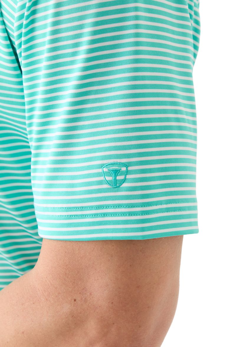 Mens Fashion Feeder Stripe Polo Shirt
