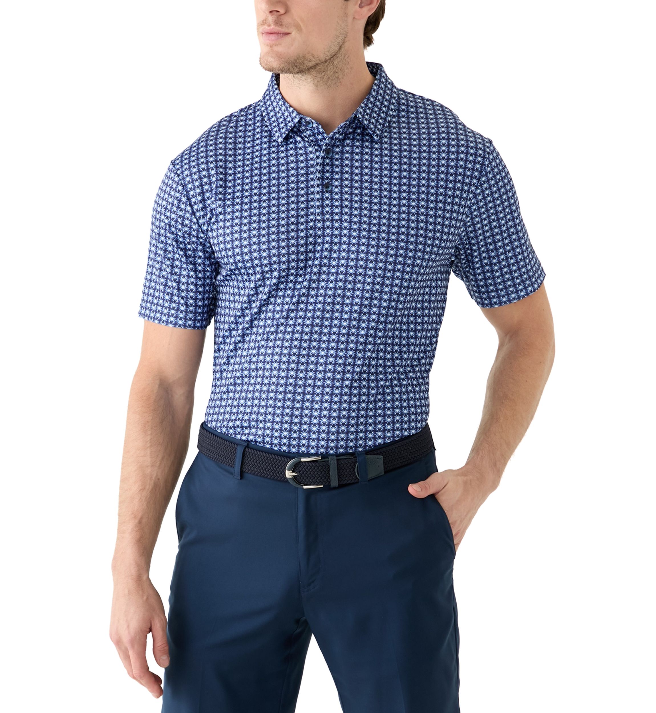 Mens Short Sleeve Regimental Crab Polo Shirt