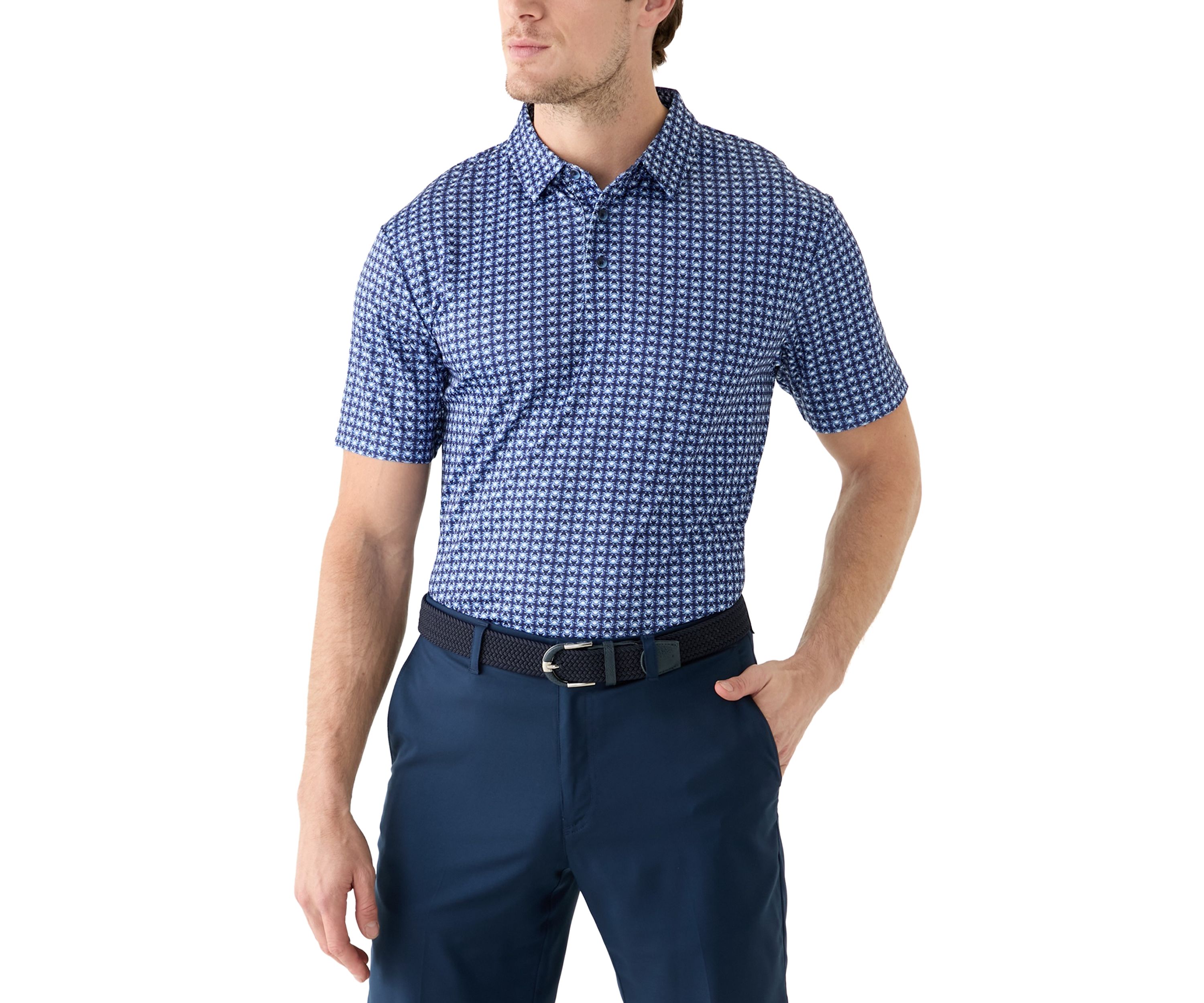 Mens Short Sleeve Regimental Crab Polo Shirt