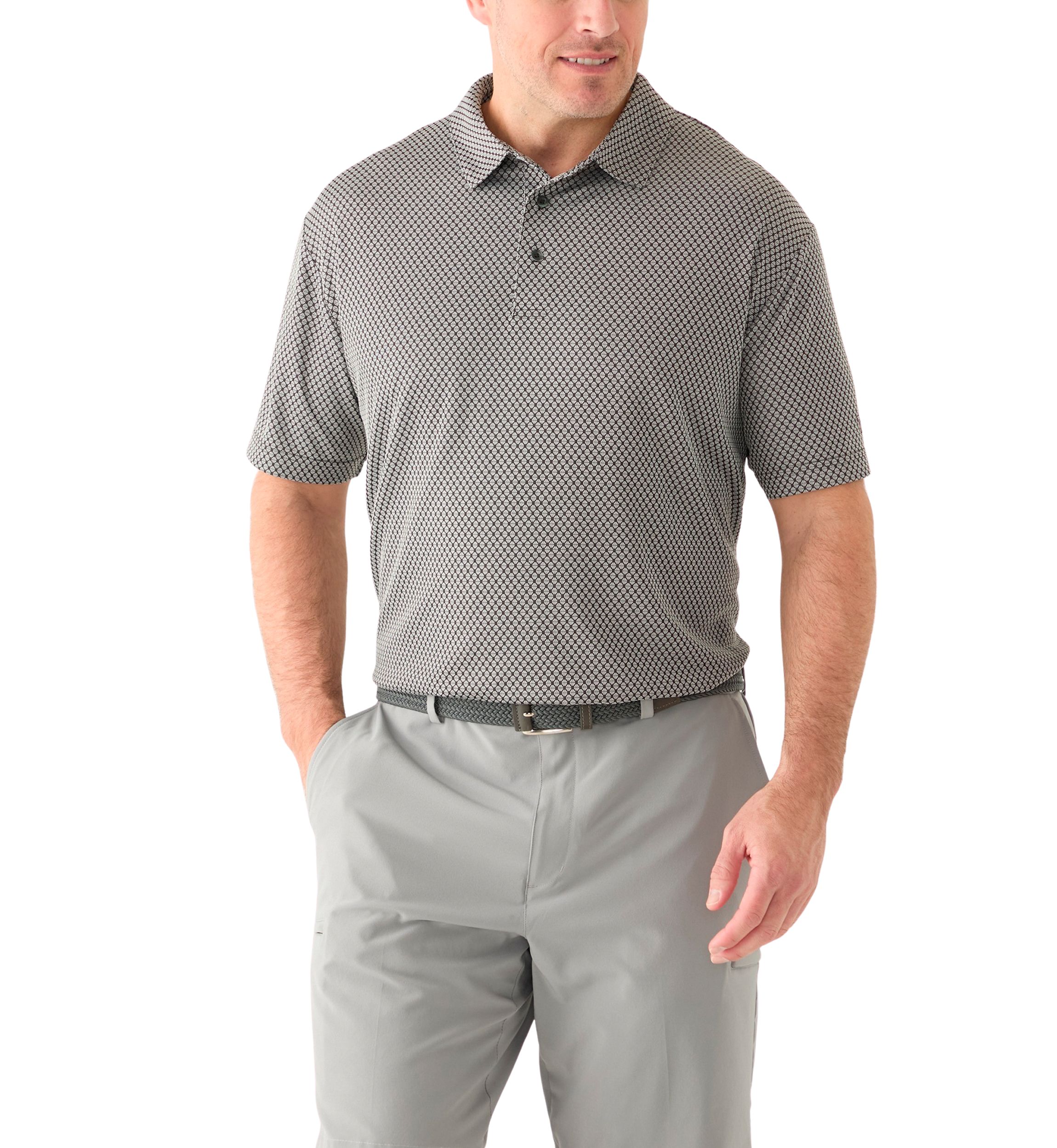 Big & Tall Short Sleeve Jacquard Polo Shirt