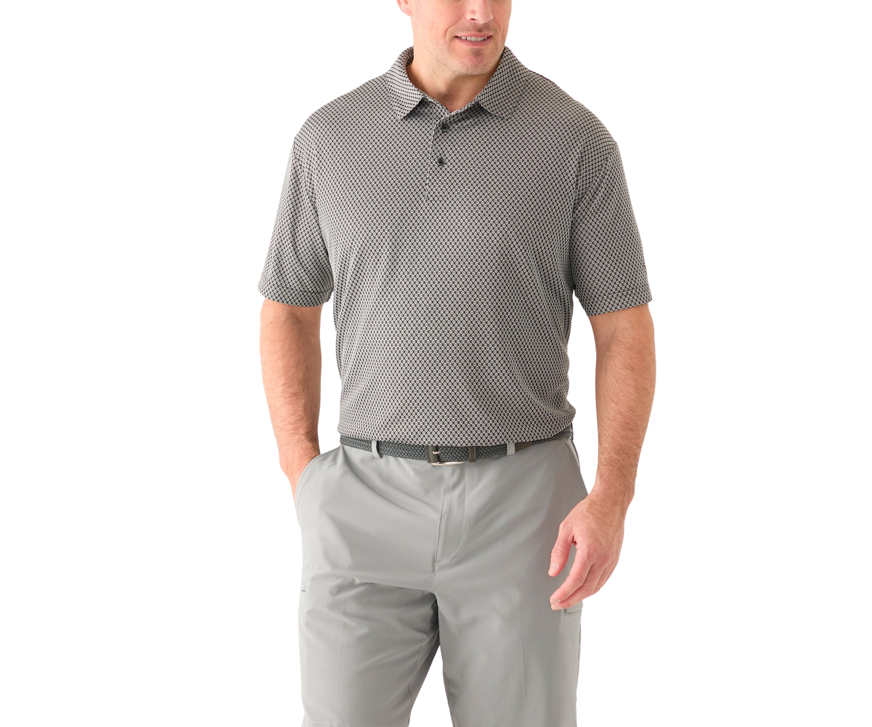 Big & Tall Short Sleeve Jacquard Polo Shirt