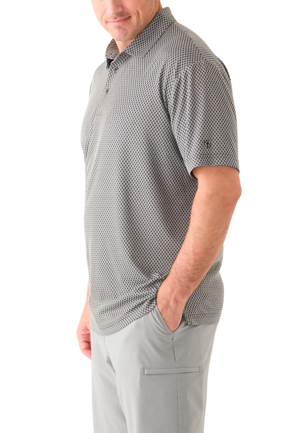 Big & Tall Short Sleeve Jacquard Polo Shirt
