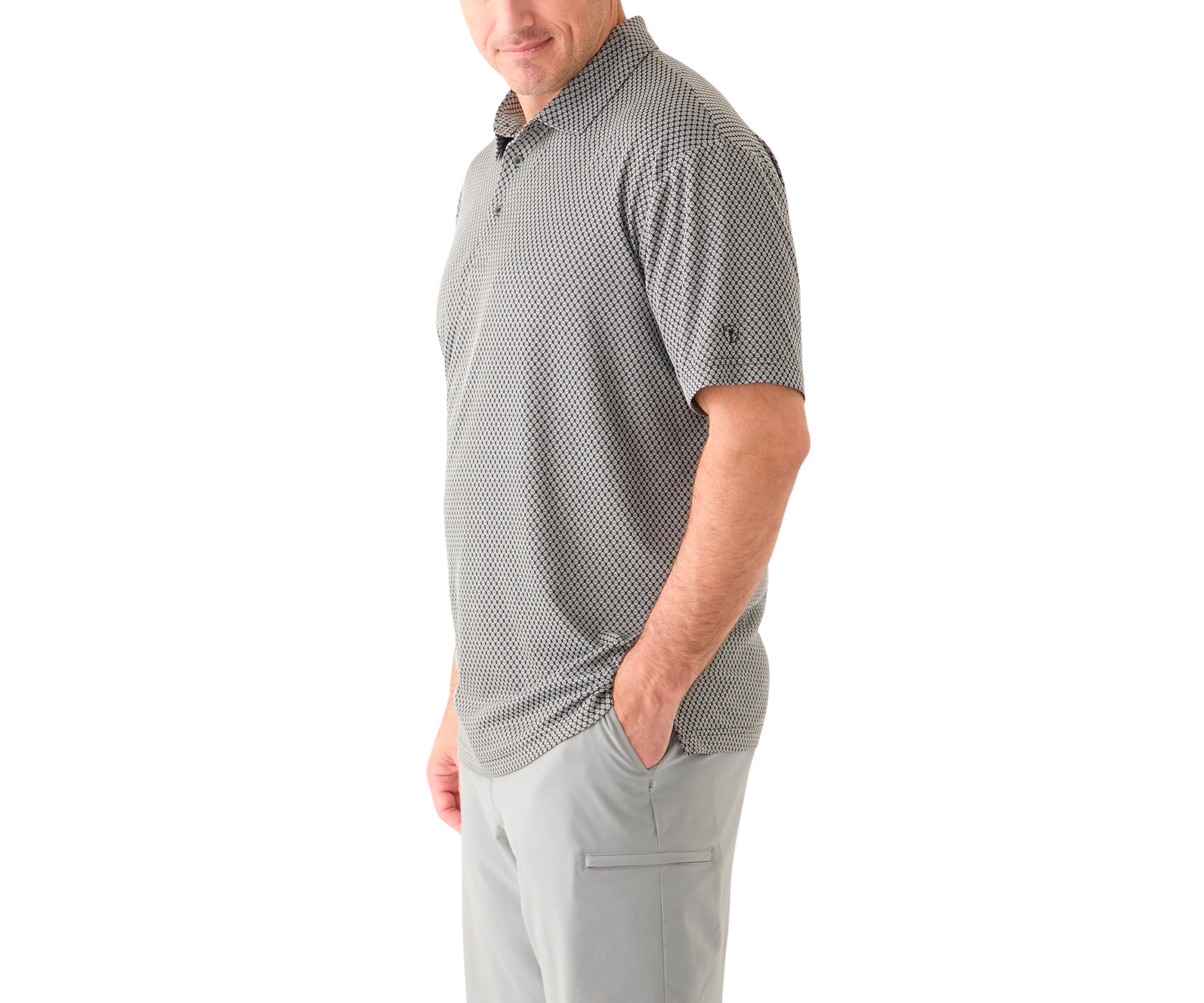 Big & Tall Short Sleeve Jacquard Polo Shirt