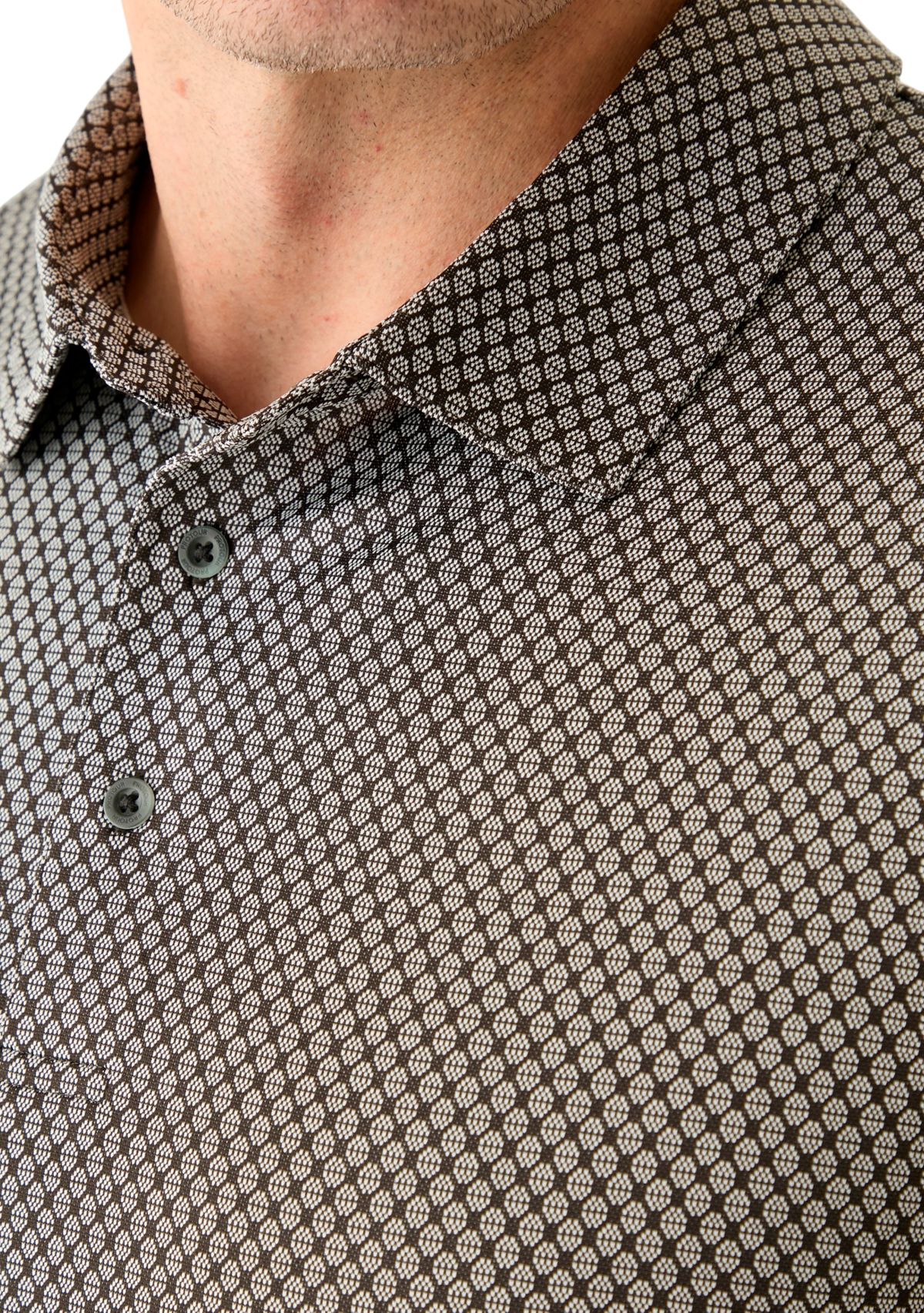 Big & Tall Short Sleeve Jacquard Polo Shirt