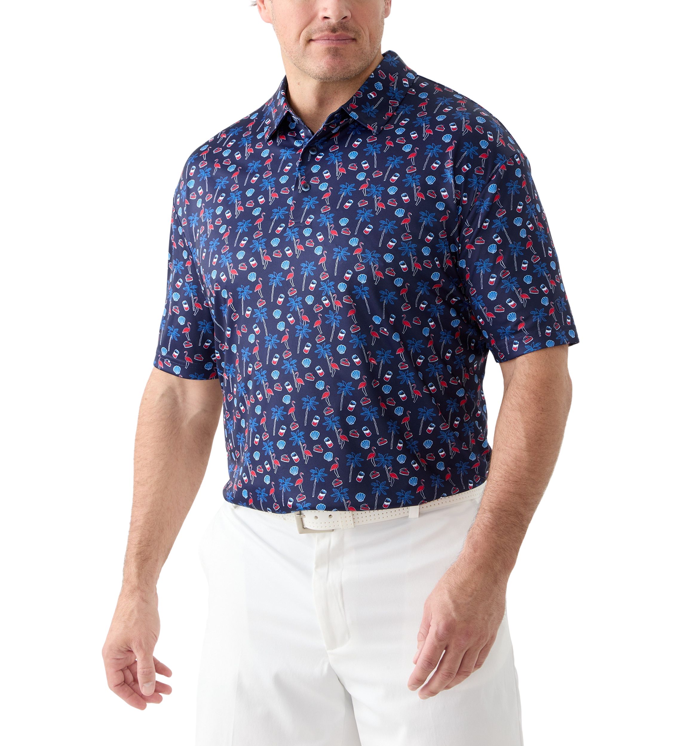 Big & Tall Short Sleeve American Summer Conversation Polo Shirt