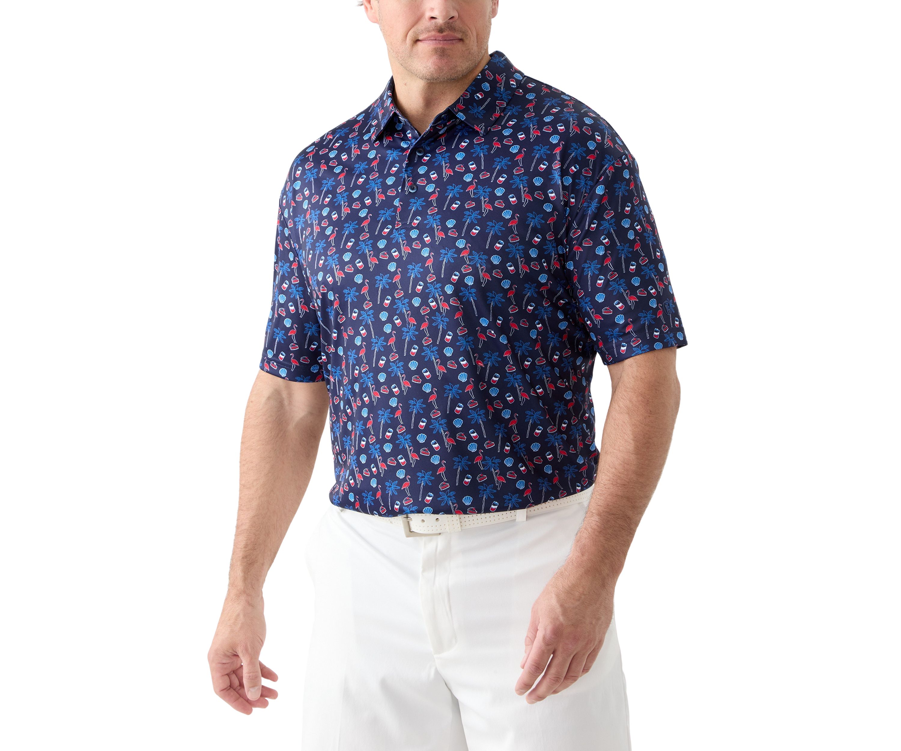 Big & Tall Short Sleeve American Summer Conversation Polo Shirt