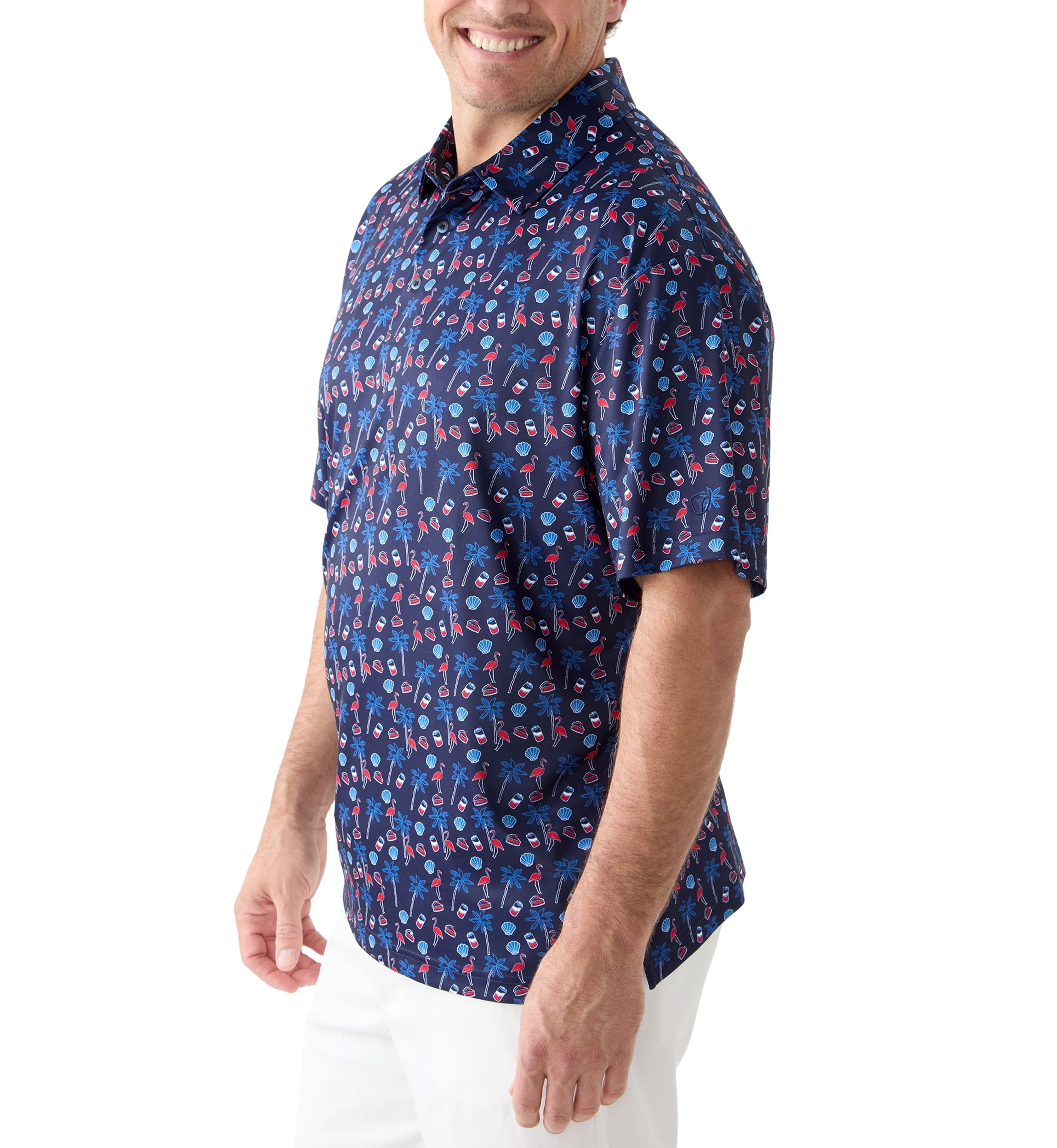 Big & Tall Short Sleeve American Summer Conversation Polo Shirt