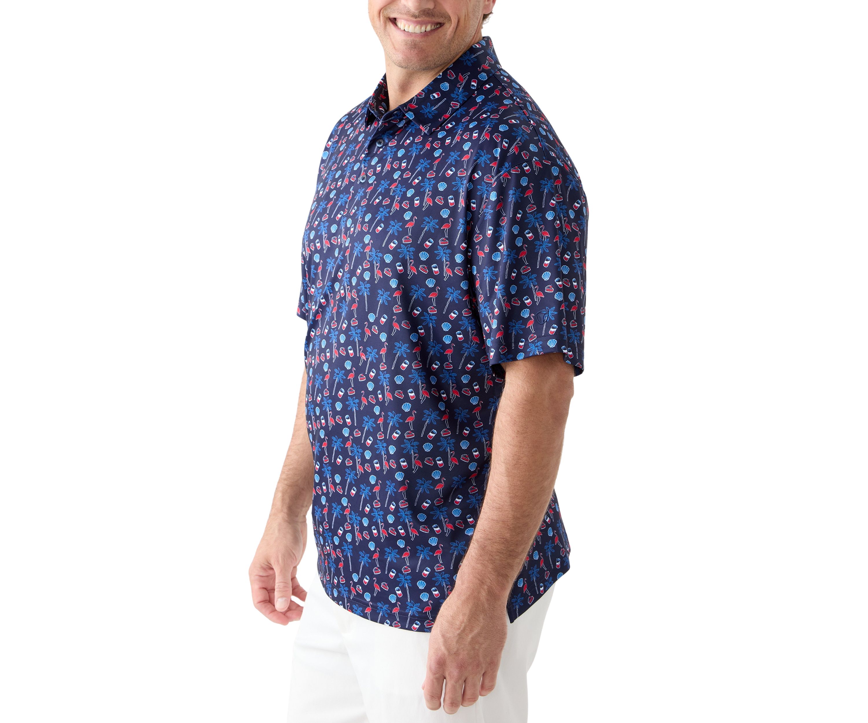 Big & Tall Short Sleeve American Summer Conversation Polo Shirt