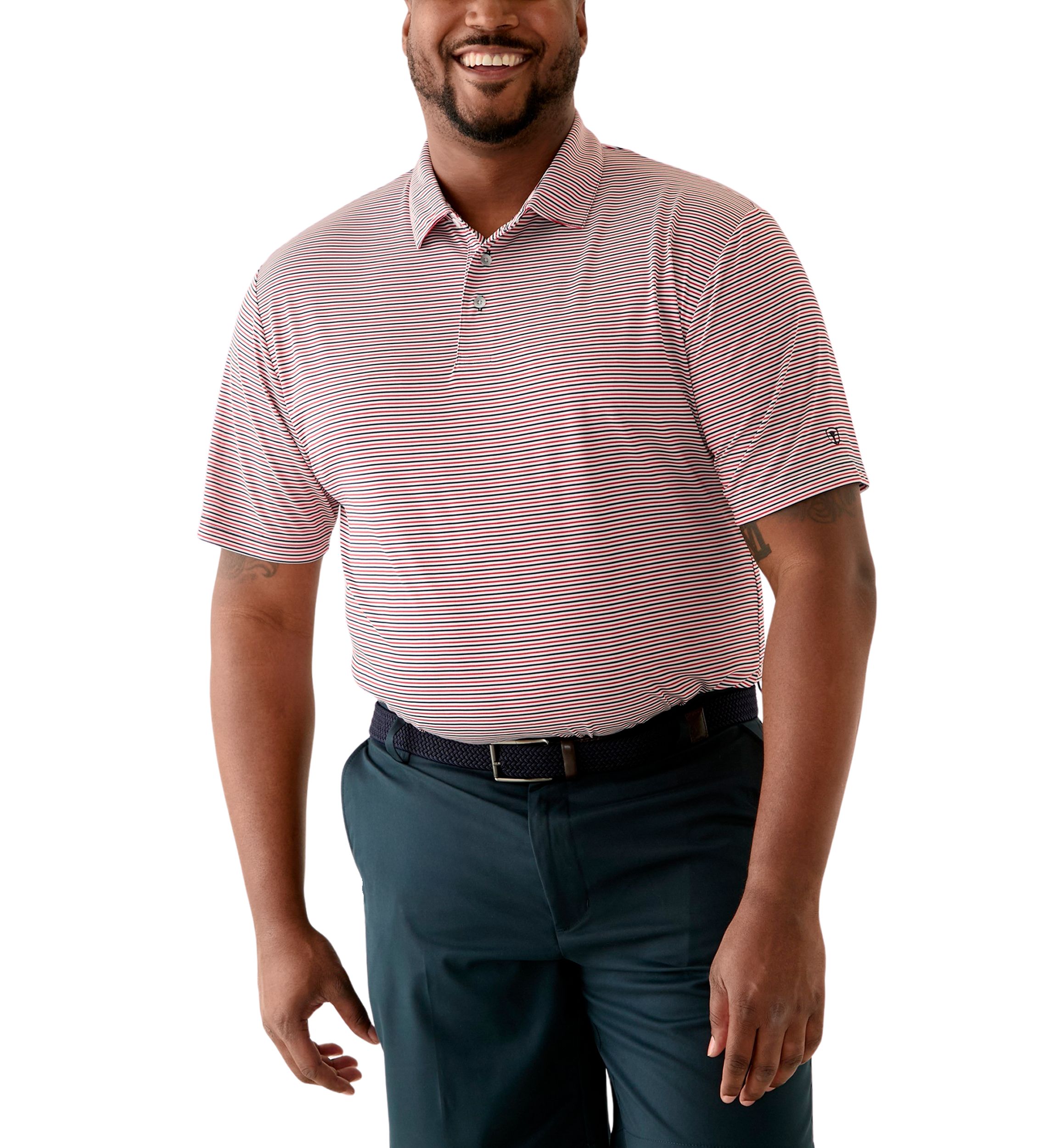 Big & Tall American Stripe Polo Shirt