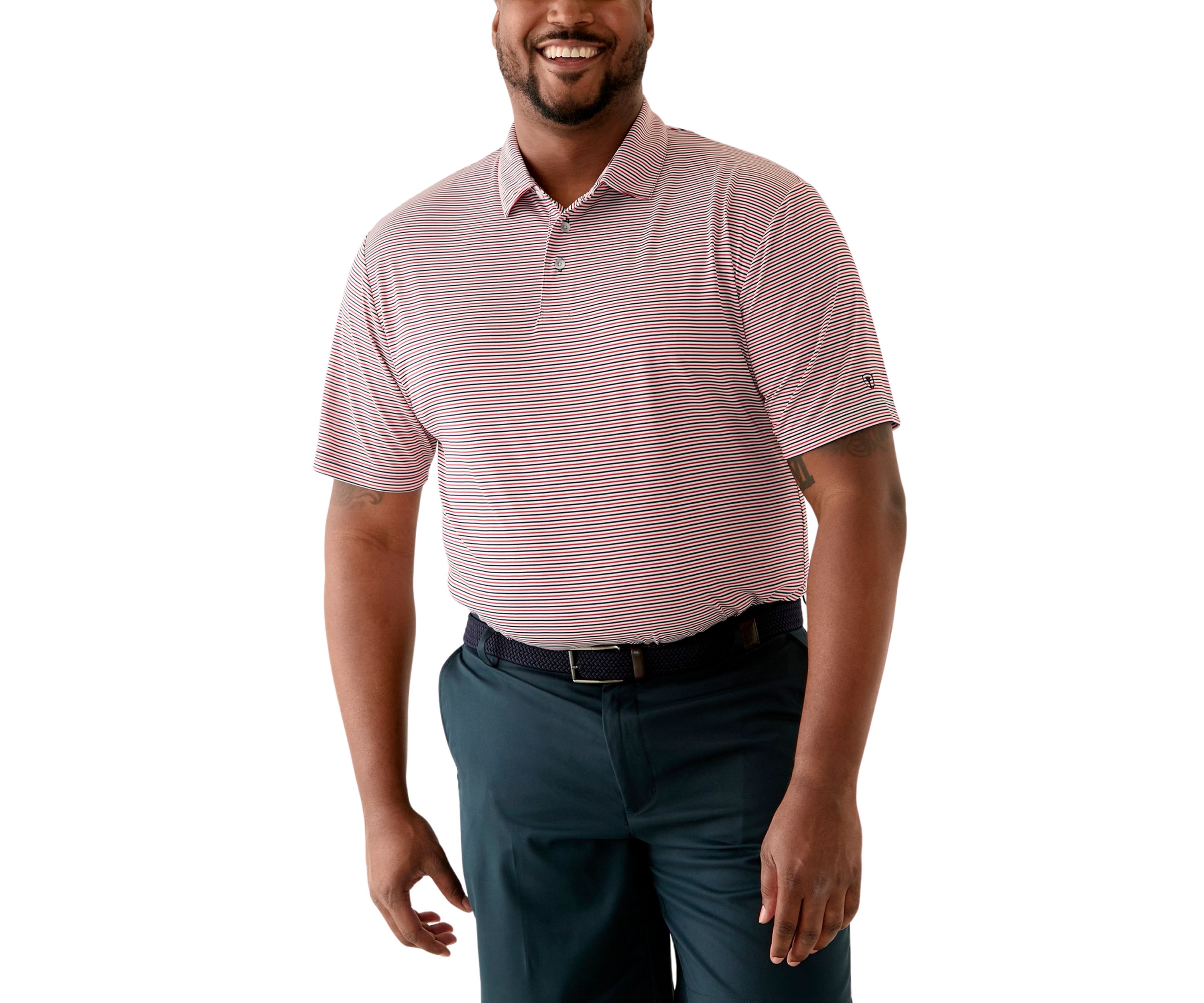 Big & Tall American Stripe Polo Shirt