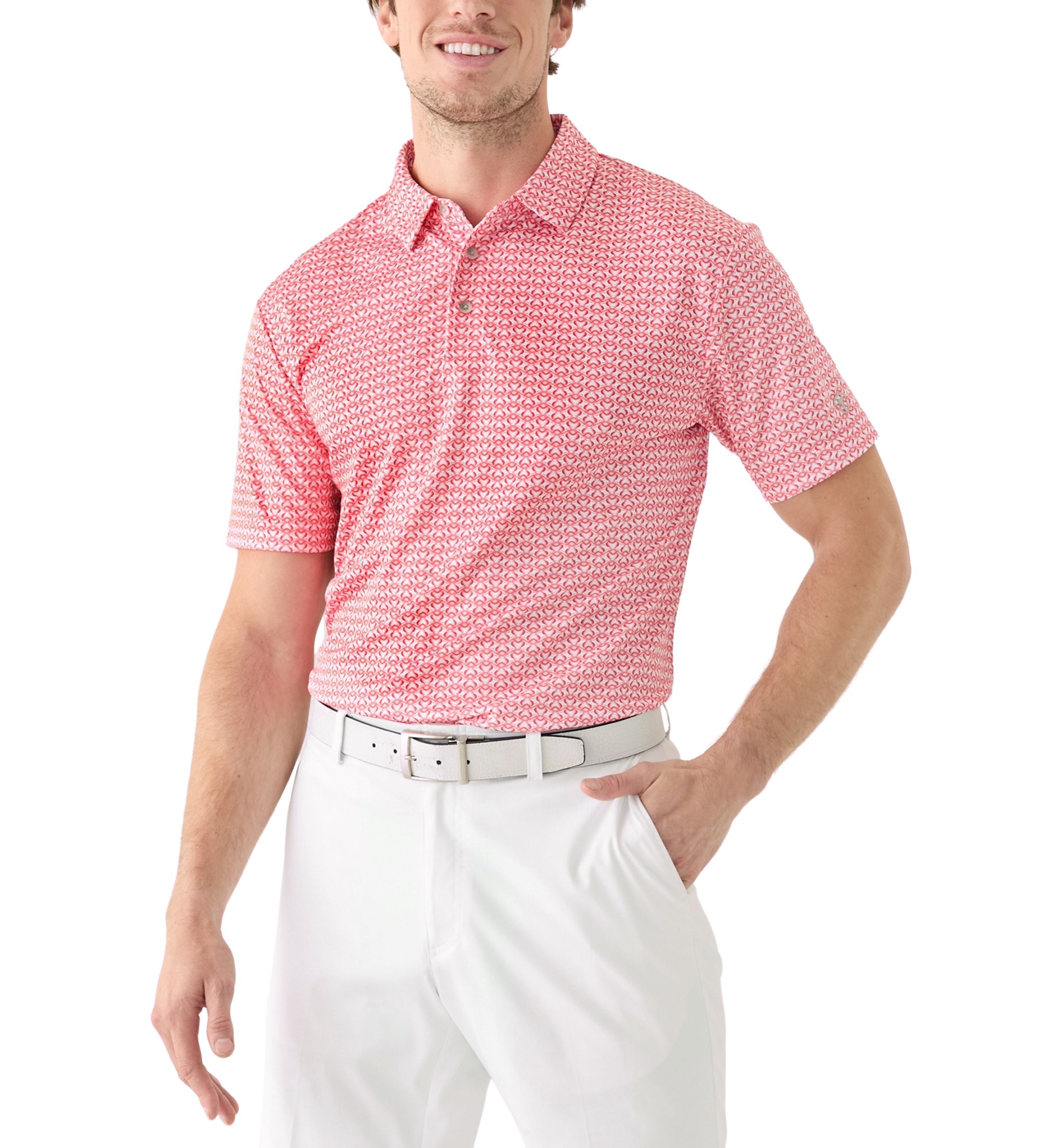 Big & Tall Short Sleeve Regimental Crab Print Polo Shirt