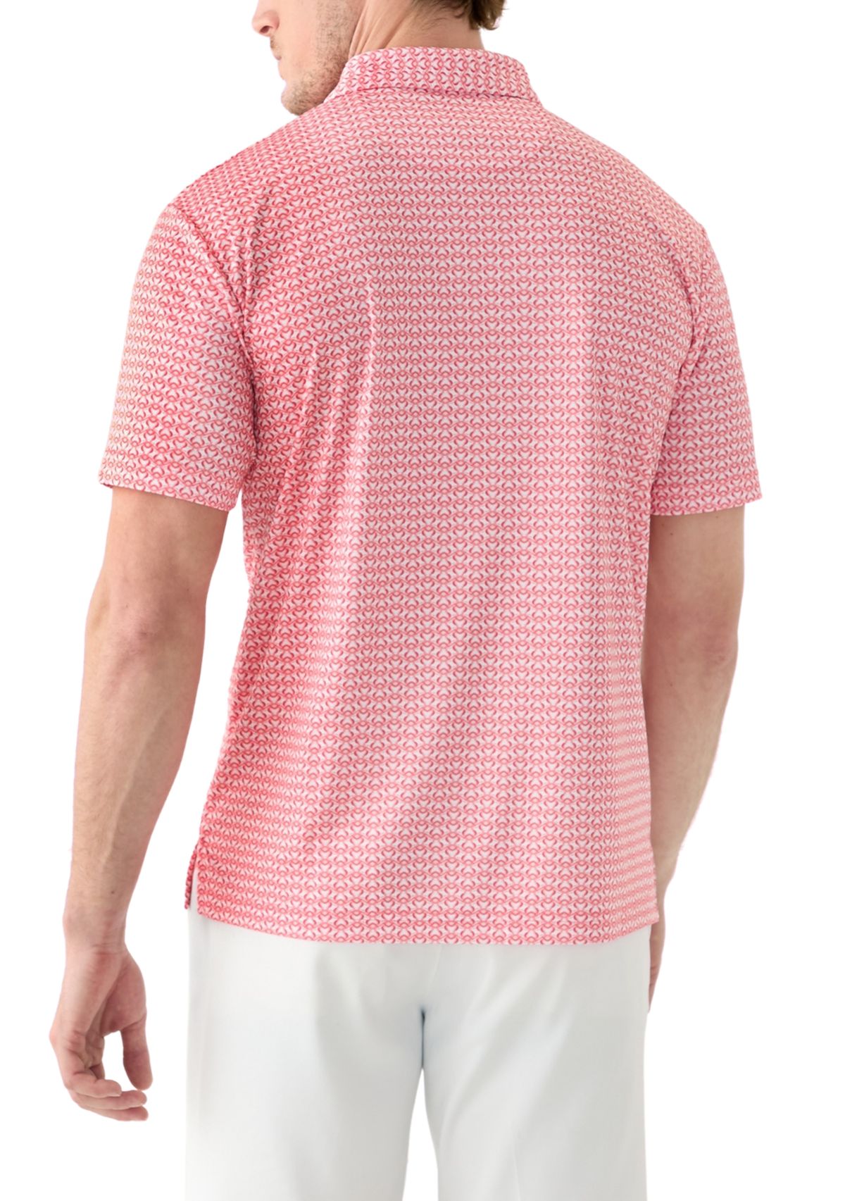 Big & Tall Short Sleeve Regimental Crab Print Polo Shirt
