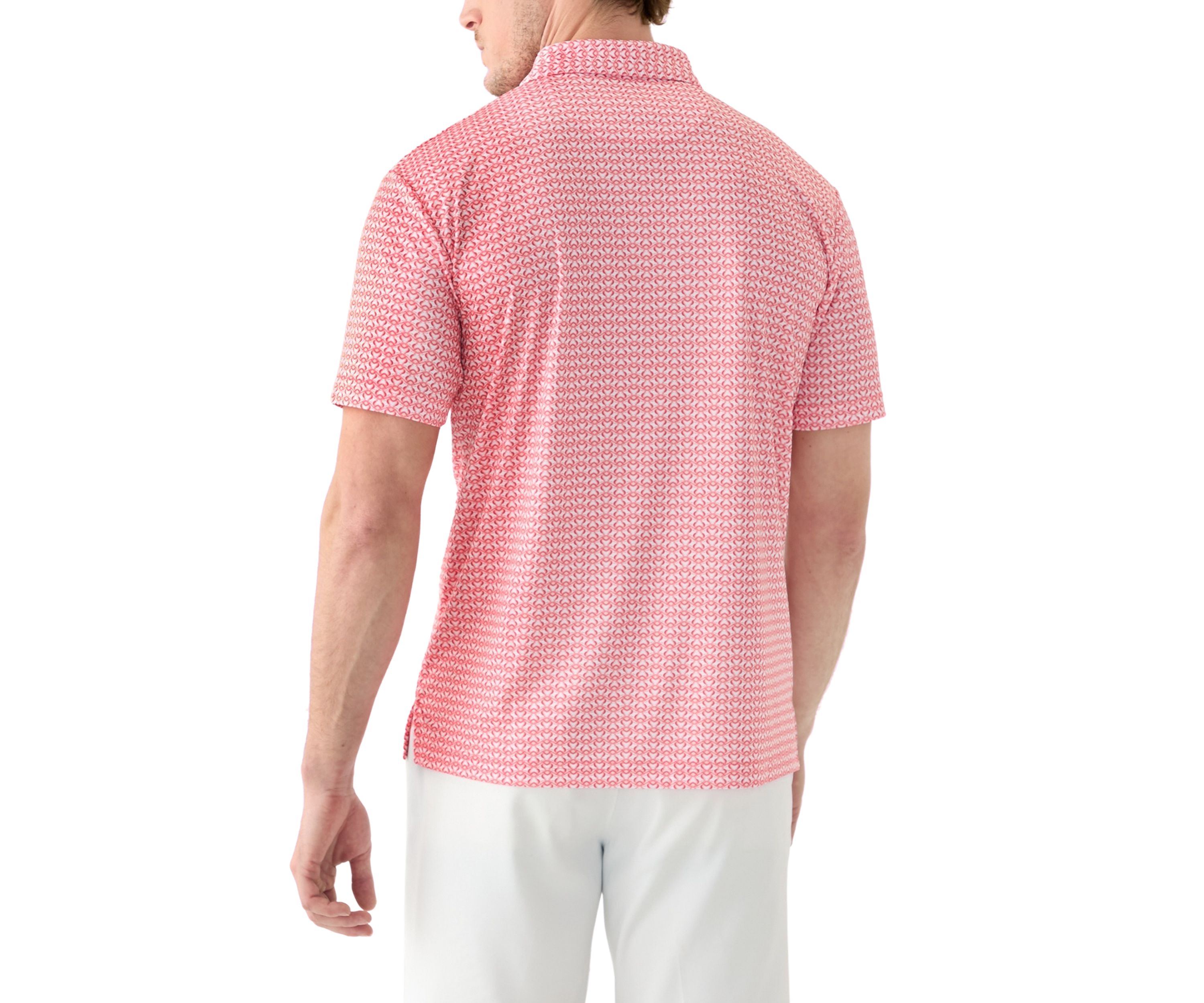 Big & Tall Short Sleeve Regimental Crab Print Polo Shirt