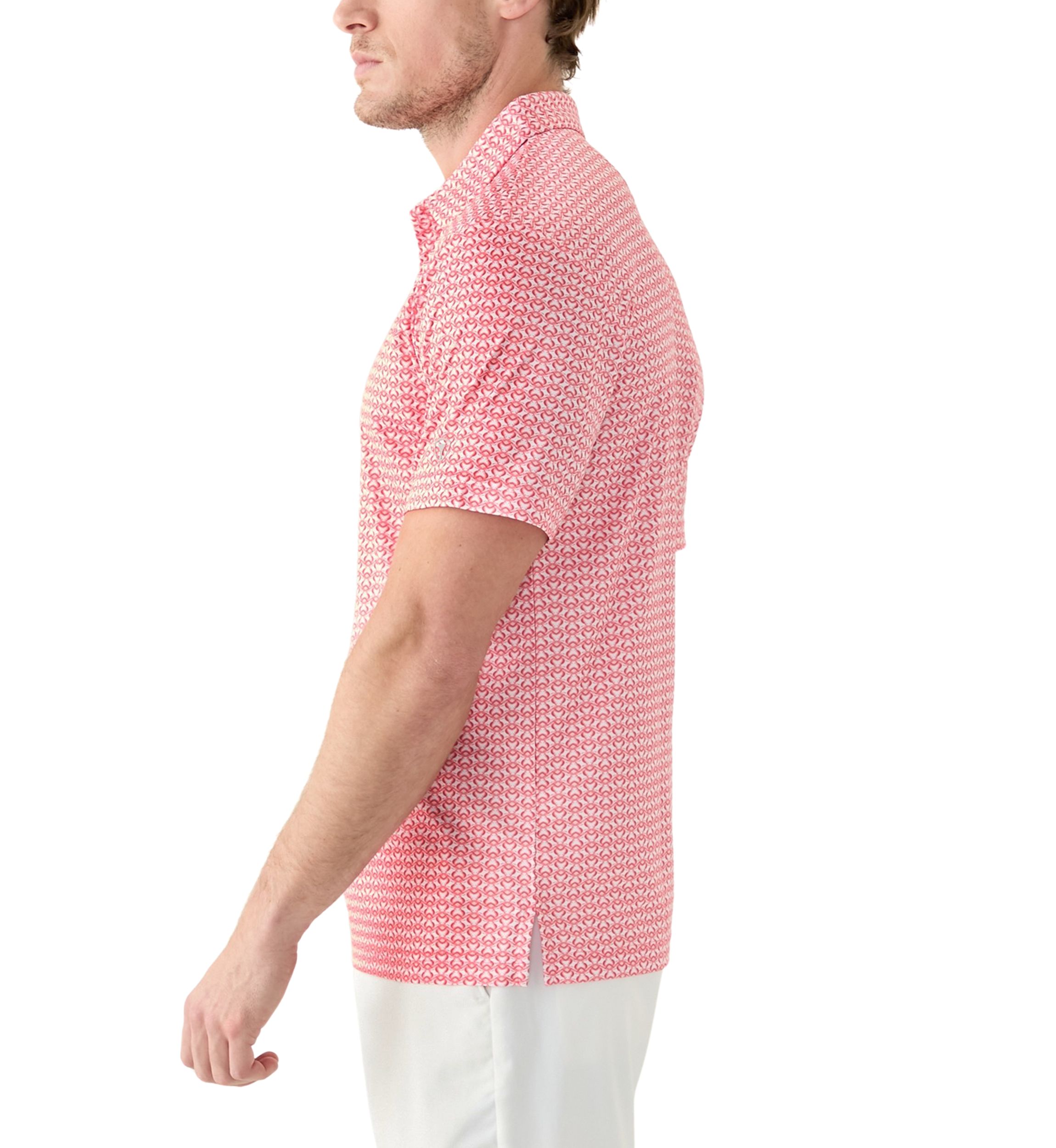 Big & Tall Short Sleeve Regimental Crab Print Polo Shirt