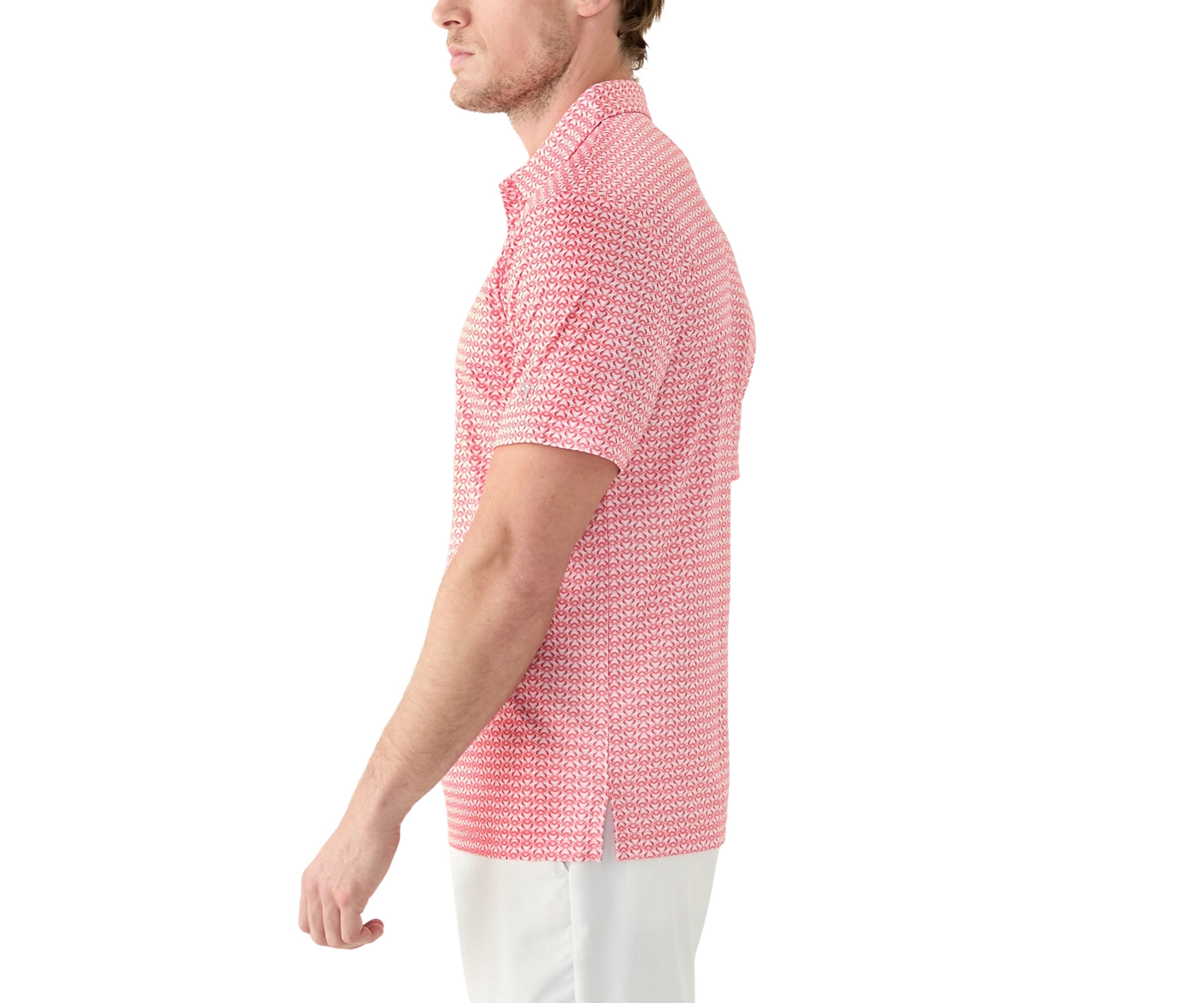 Big & Tall Short Sleeve Regimental Crab Print Polo Shirt