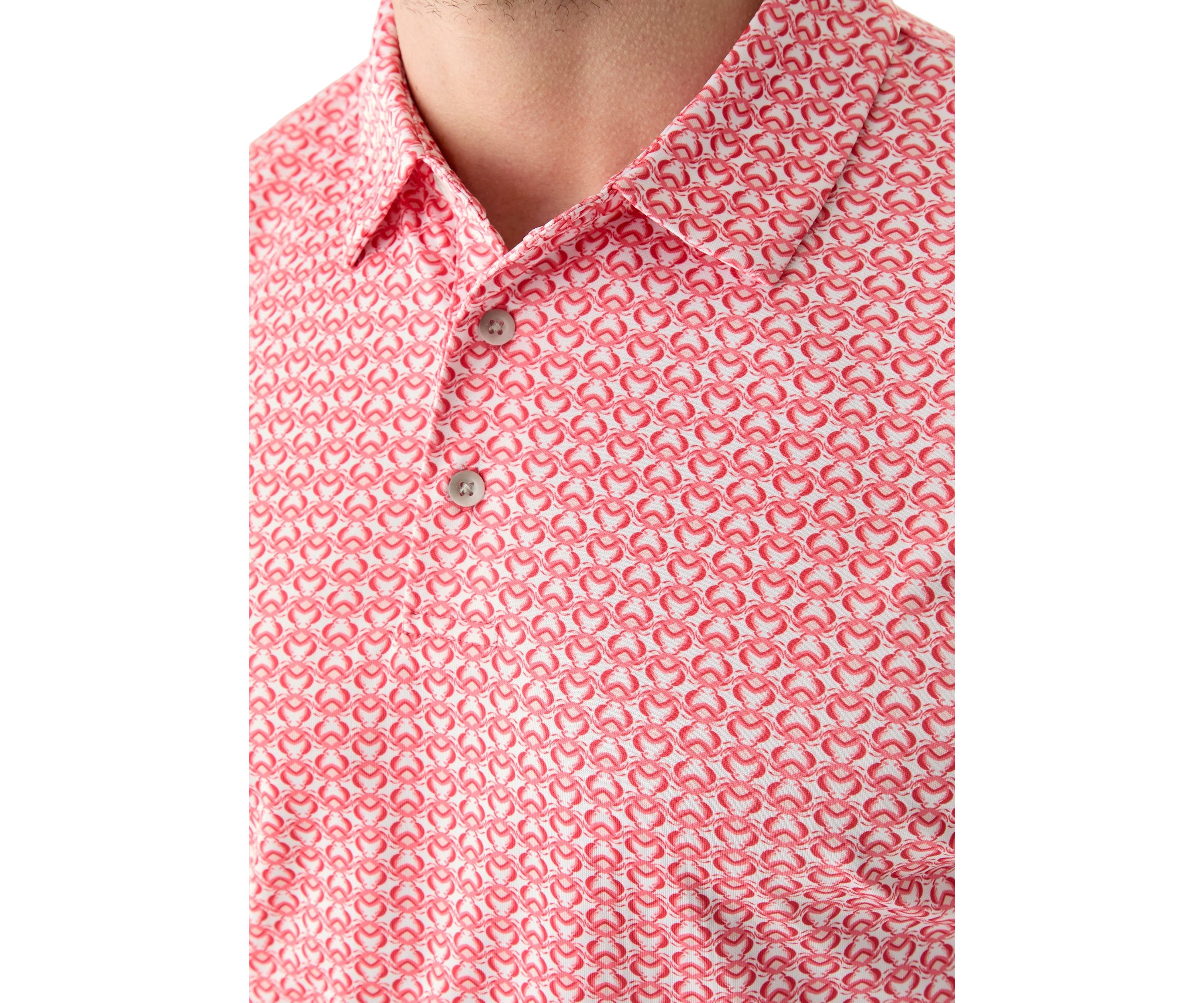 Big & Tall Short Sleeve Regimental Crab Print Polo Shirt