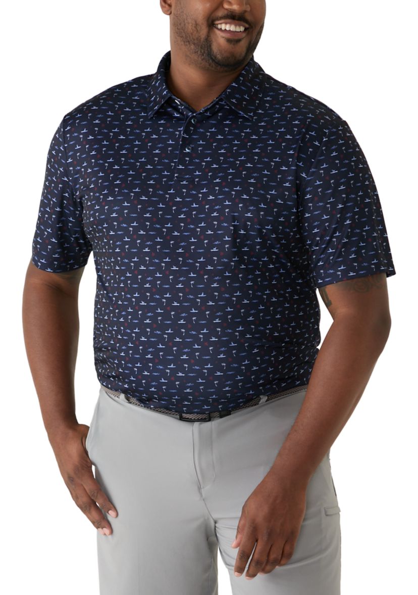 Pro Tour® Big & Tall Short Sleeve Surfing Dog Polo Shirt | Belk