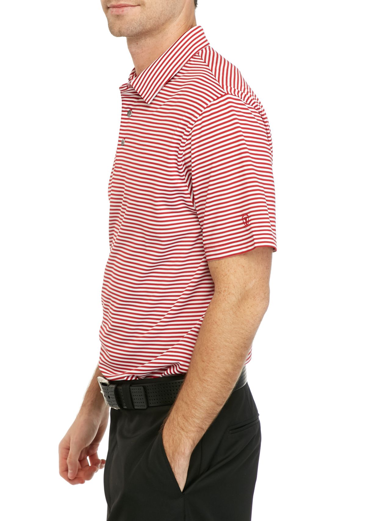 Stripe Polo Shirt with Collar 
