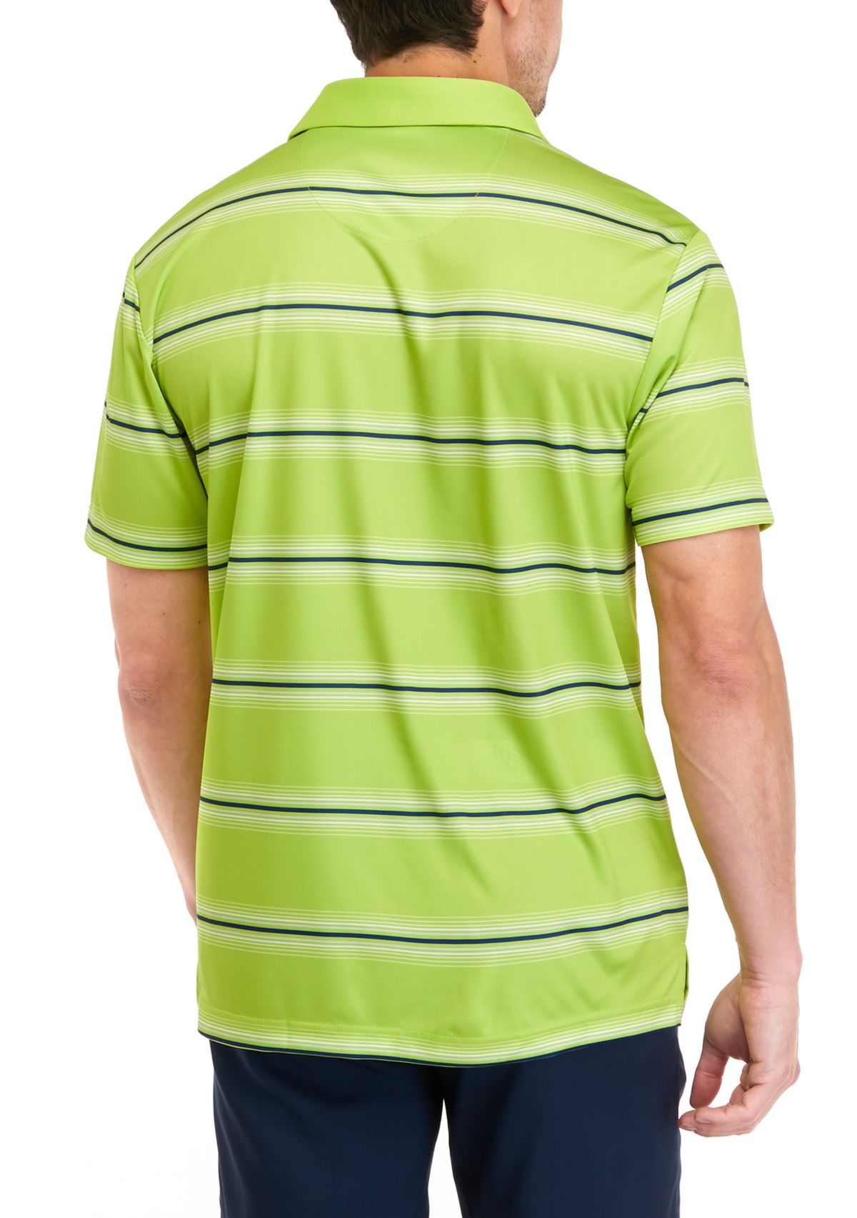 Mens Short Sleeve Allover Stripe Polo Shirt