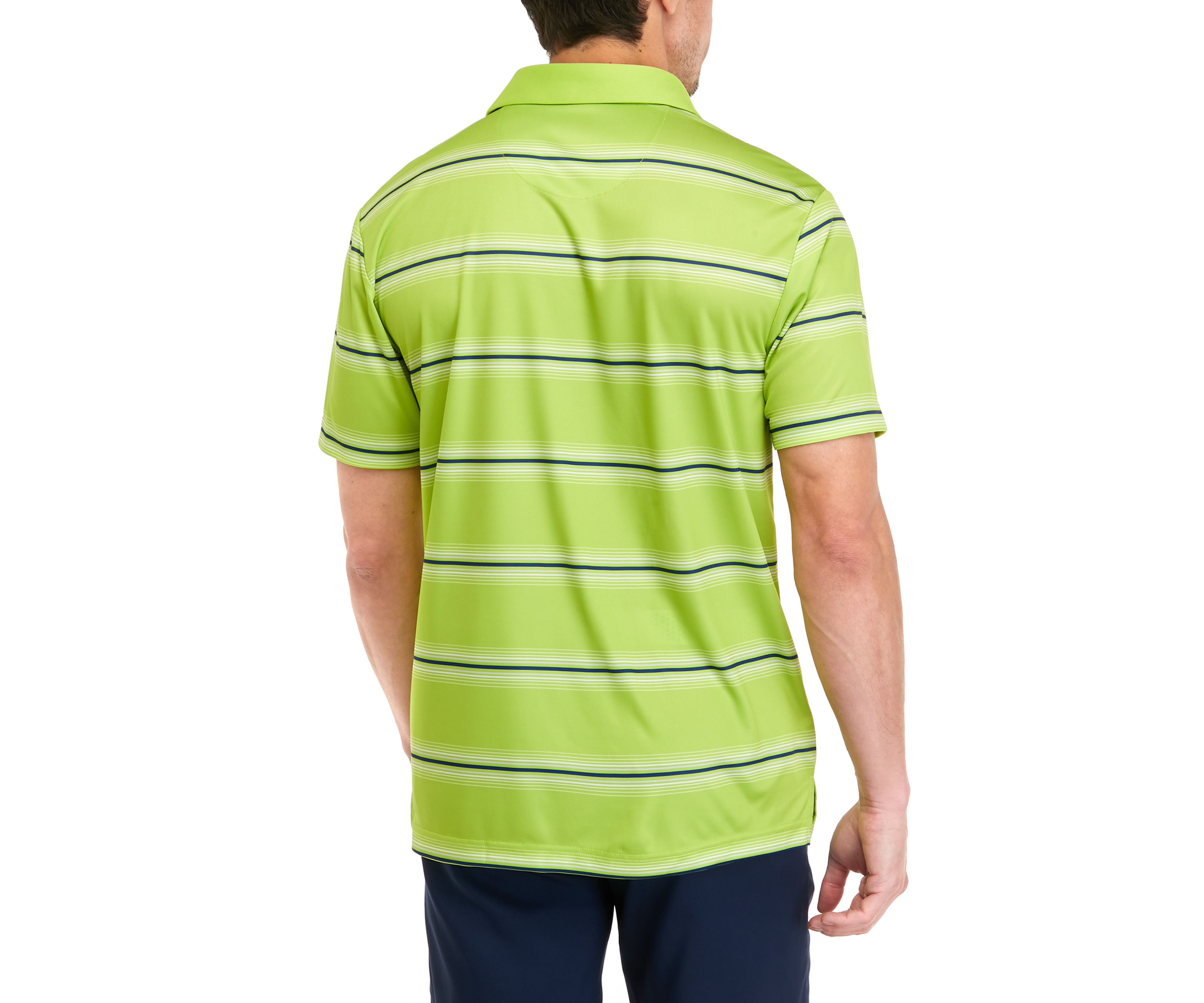 Mens Short Sleeve Allover Stripe Polo Shirt
