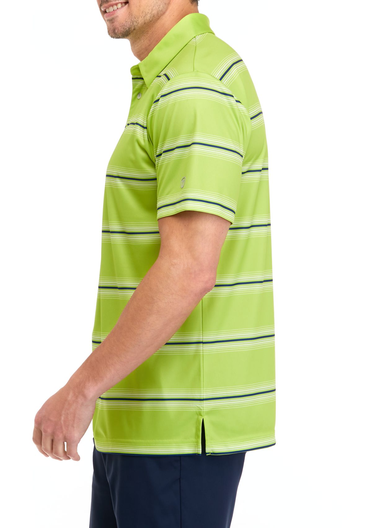 Mens Short Sleeve Allover Stripe Polo Shirt