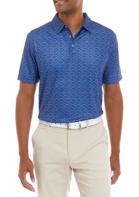 Pro Tour® Men's Short Sleeve Sea Turtle Print Polo Shirt | belk