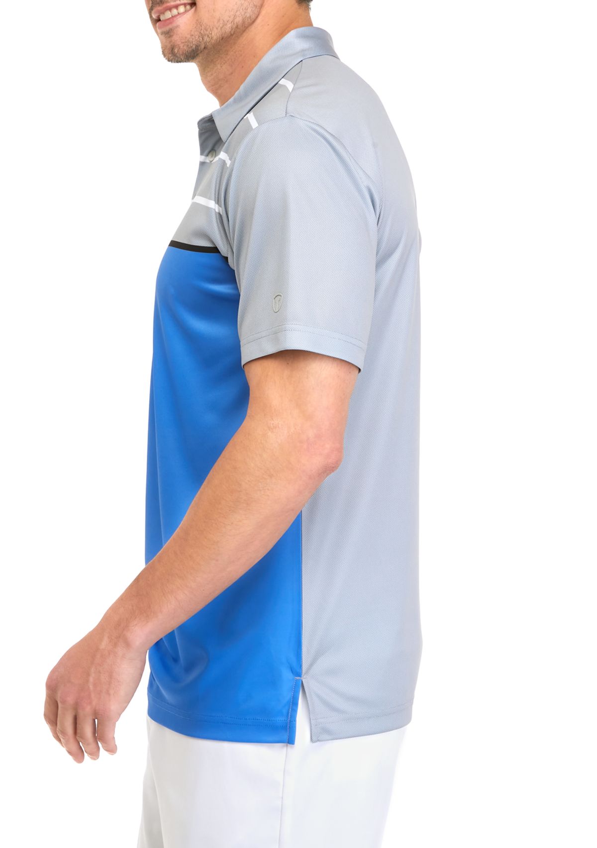 Mens Color Block Striped Polo Shirt