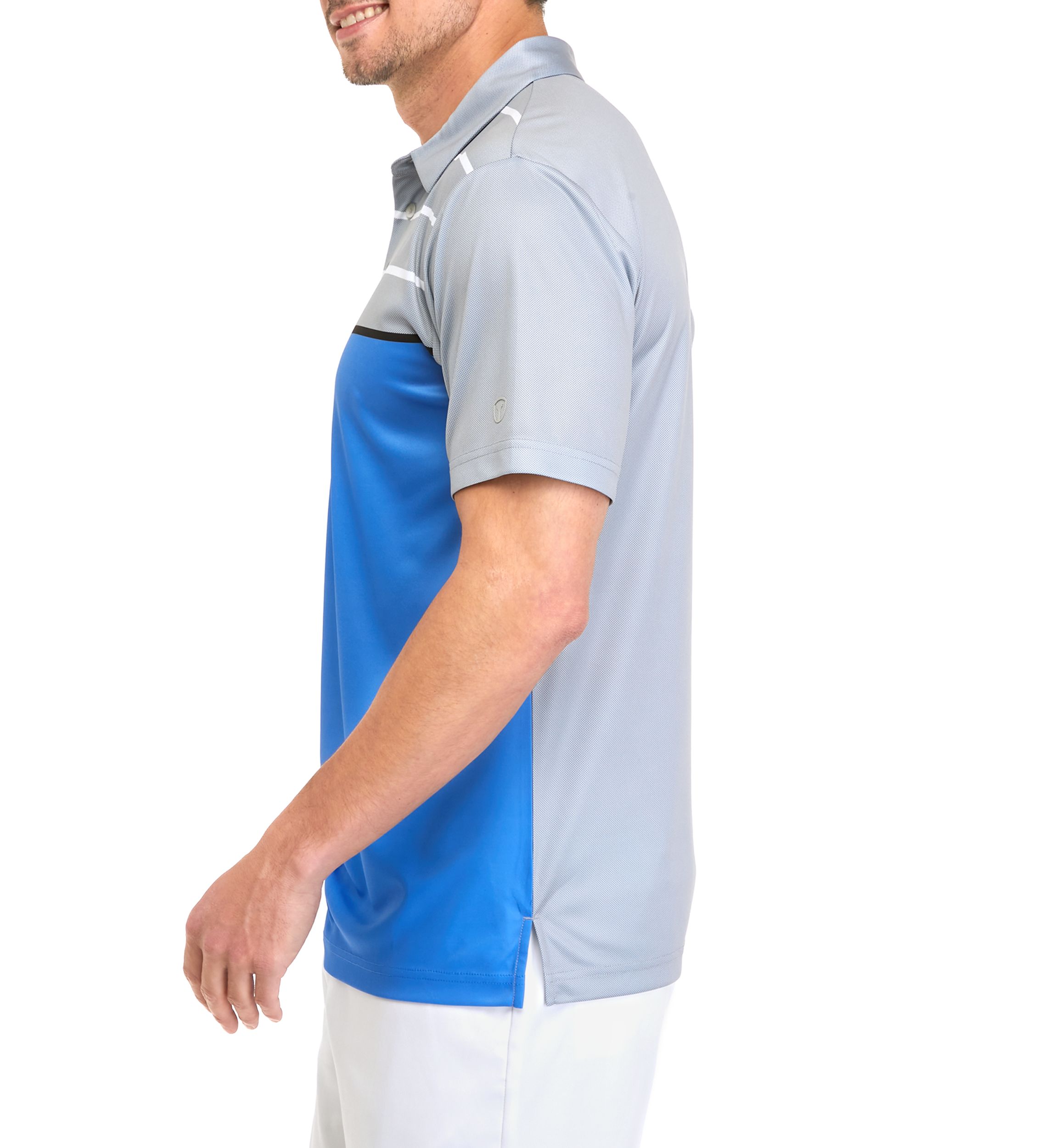Mens Color Block Striped Polo Shirt