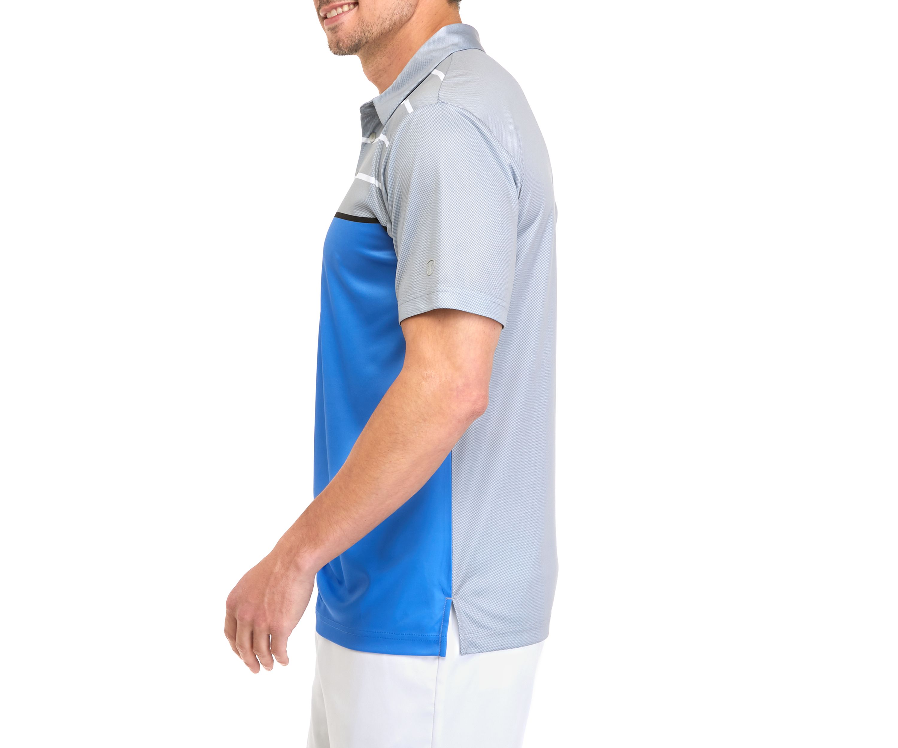 Mens Color Block Striped Polo Shirt