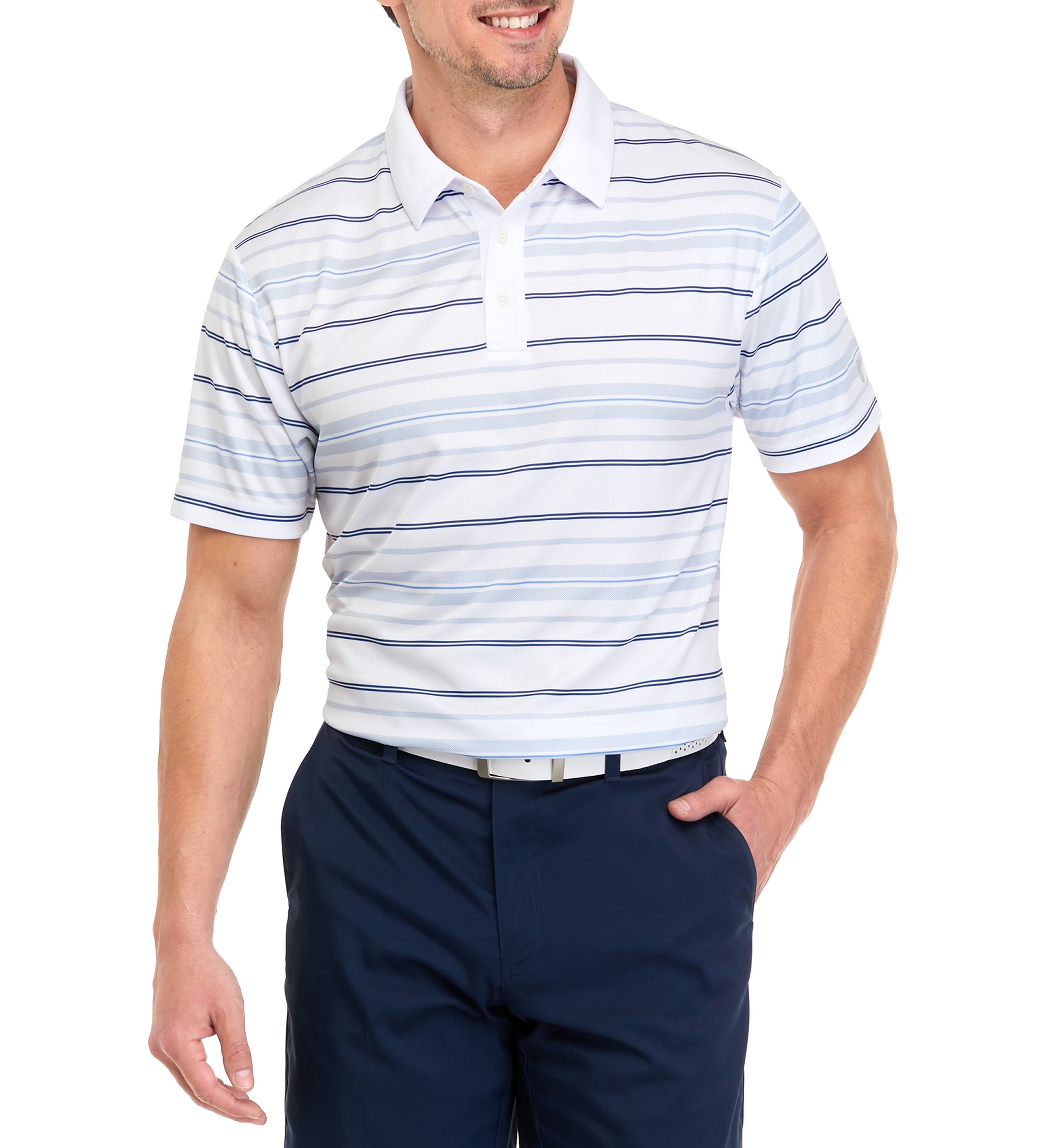 Mens Allover Stripe Polo Shirt