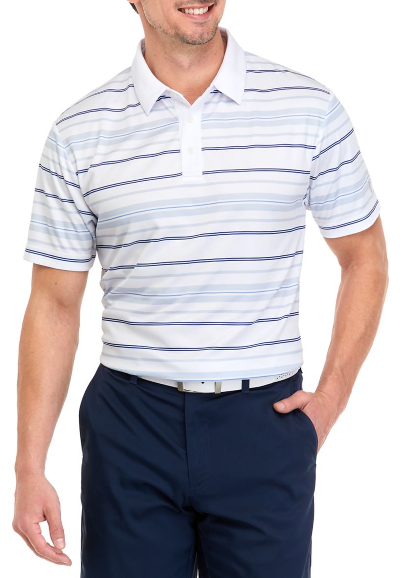 Mens Allover Stripe Polo Shirt