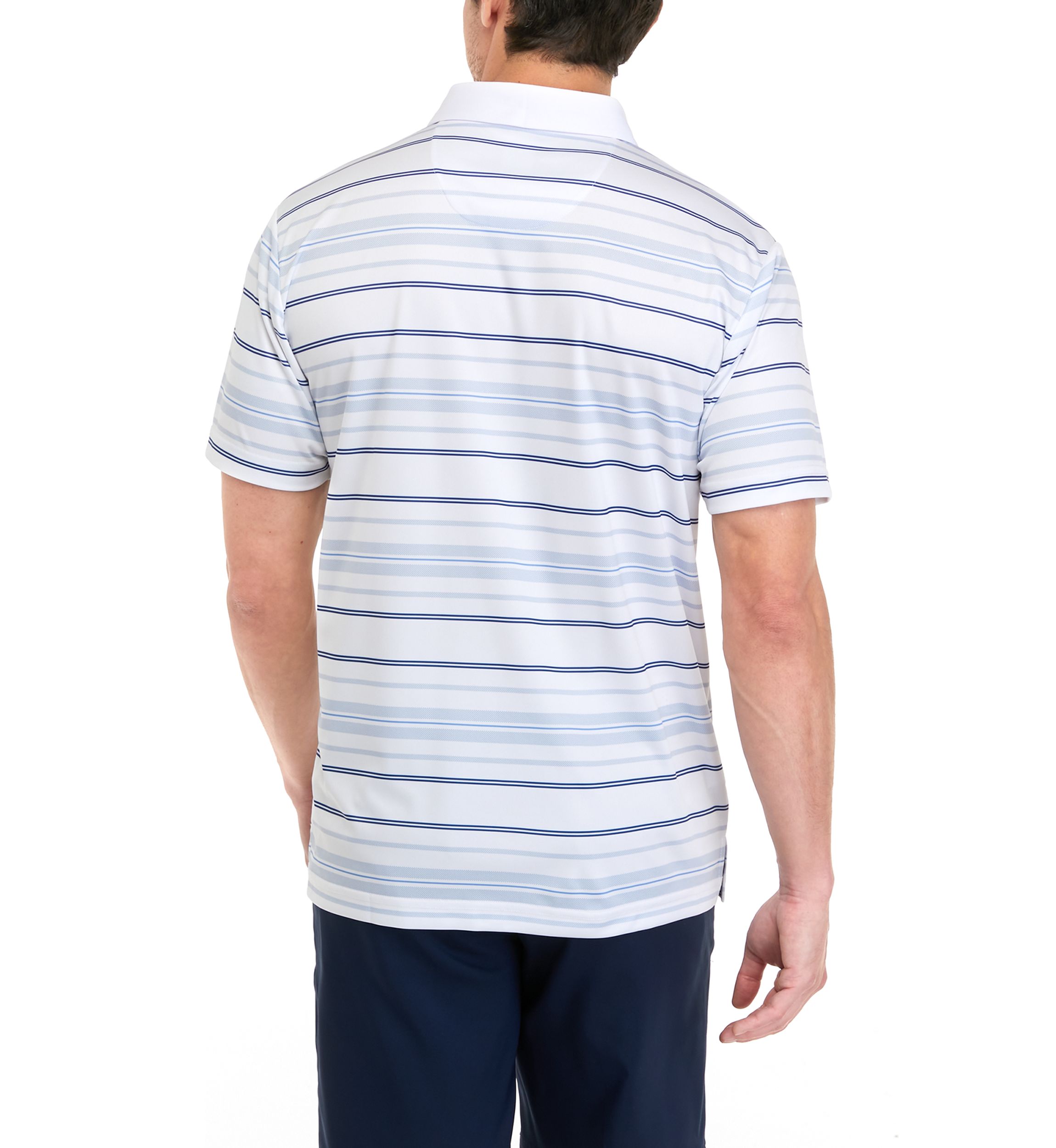 Mens Allover Stripe Polo Shirt