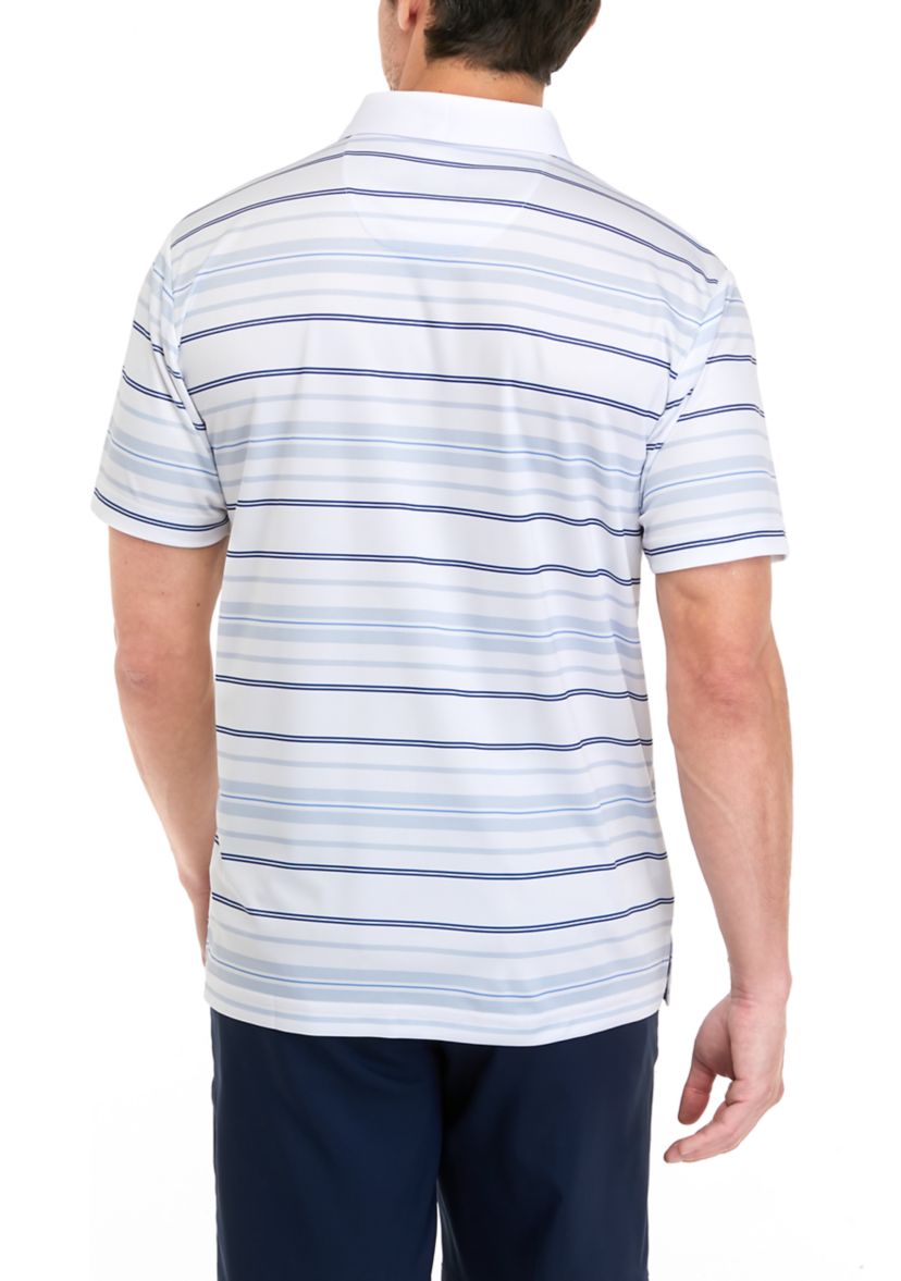 Mens Allover Stripe Polo Shirt