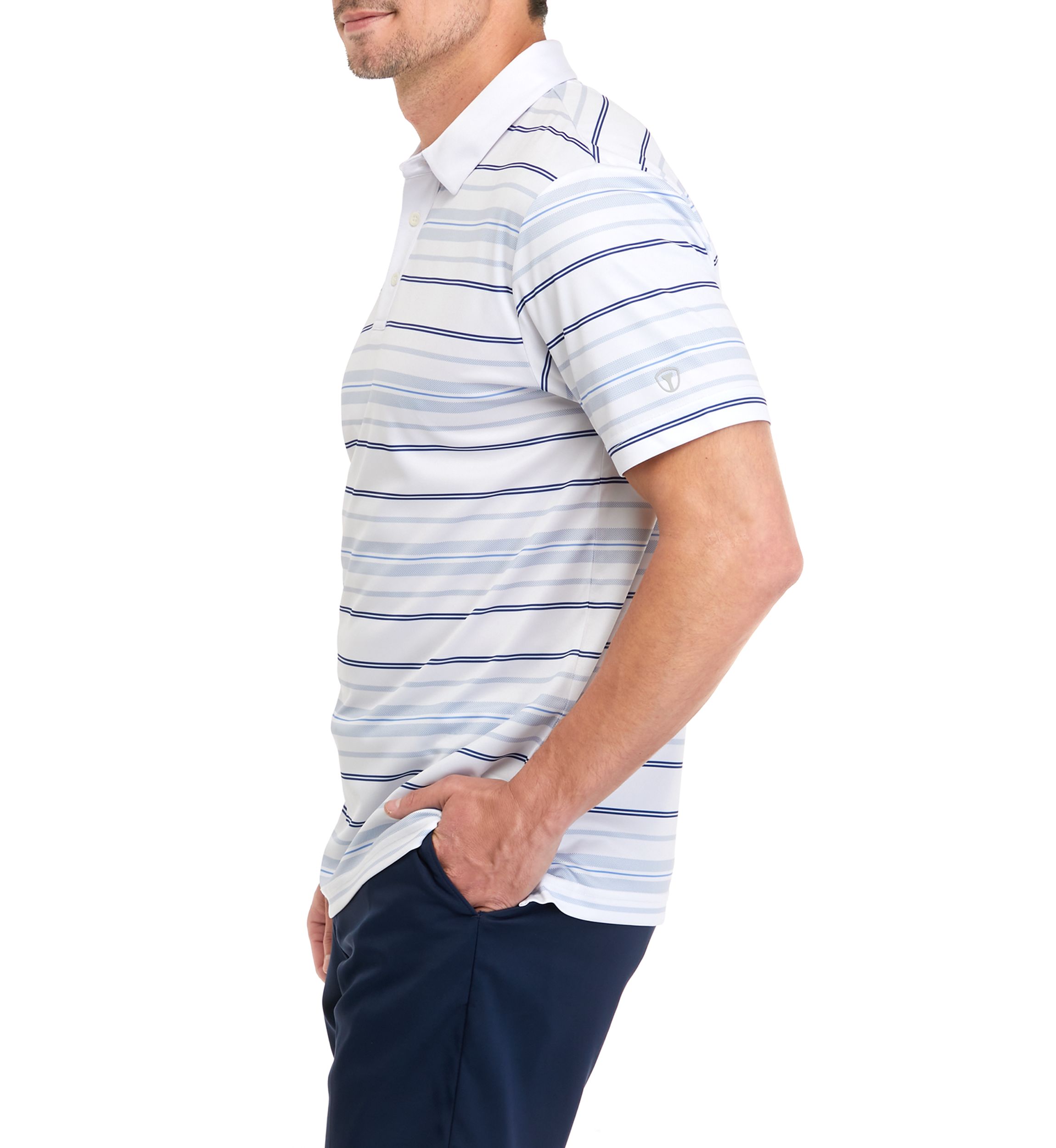 Mens Allover Stripe Polo Shirt
