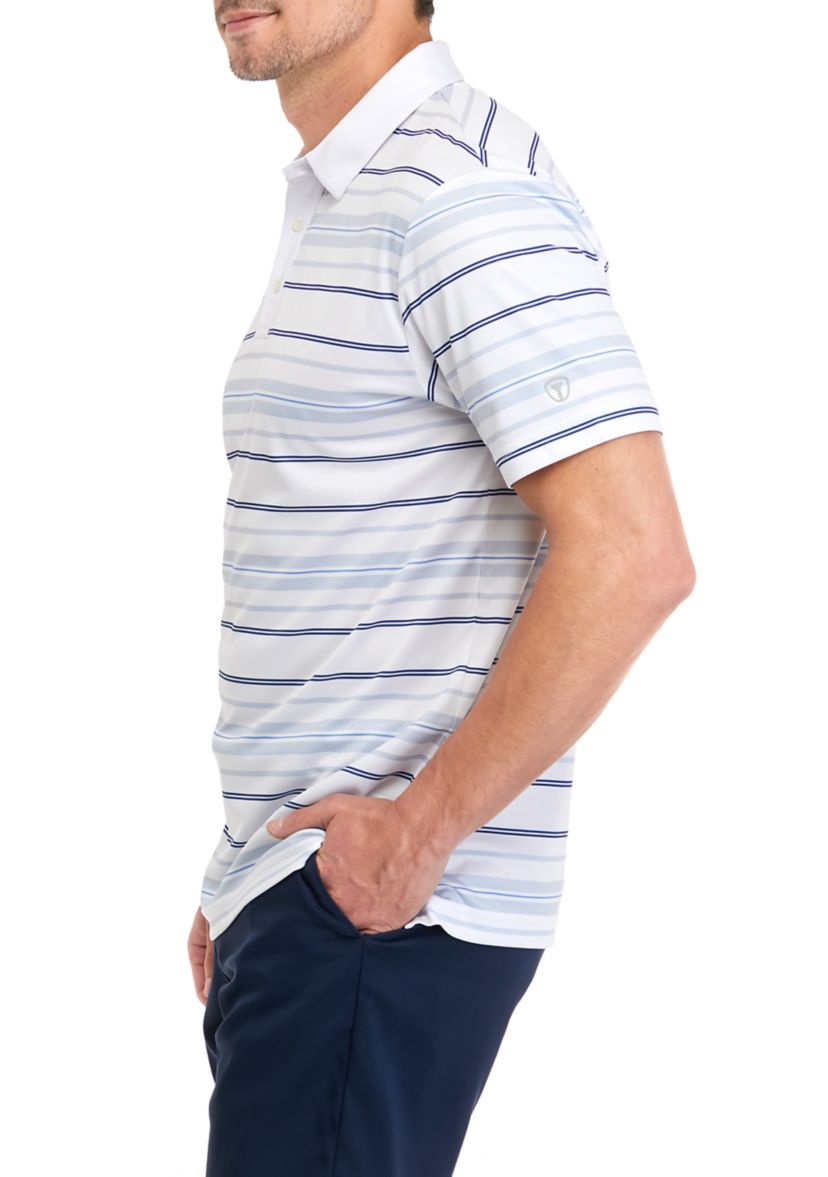 Mens Allover Stripe Polo Shirt