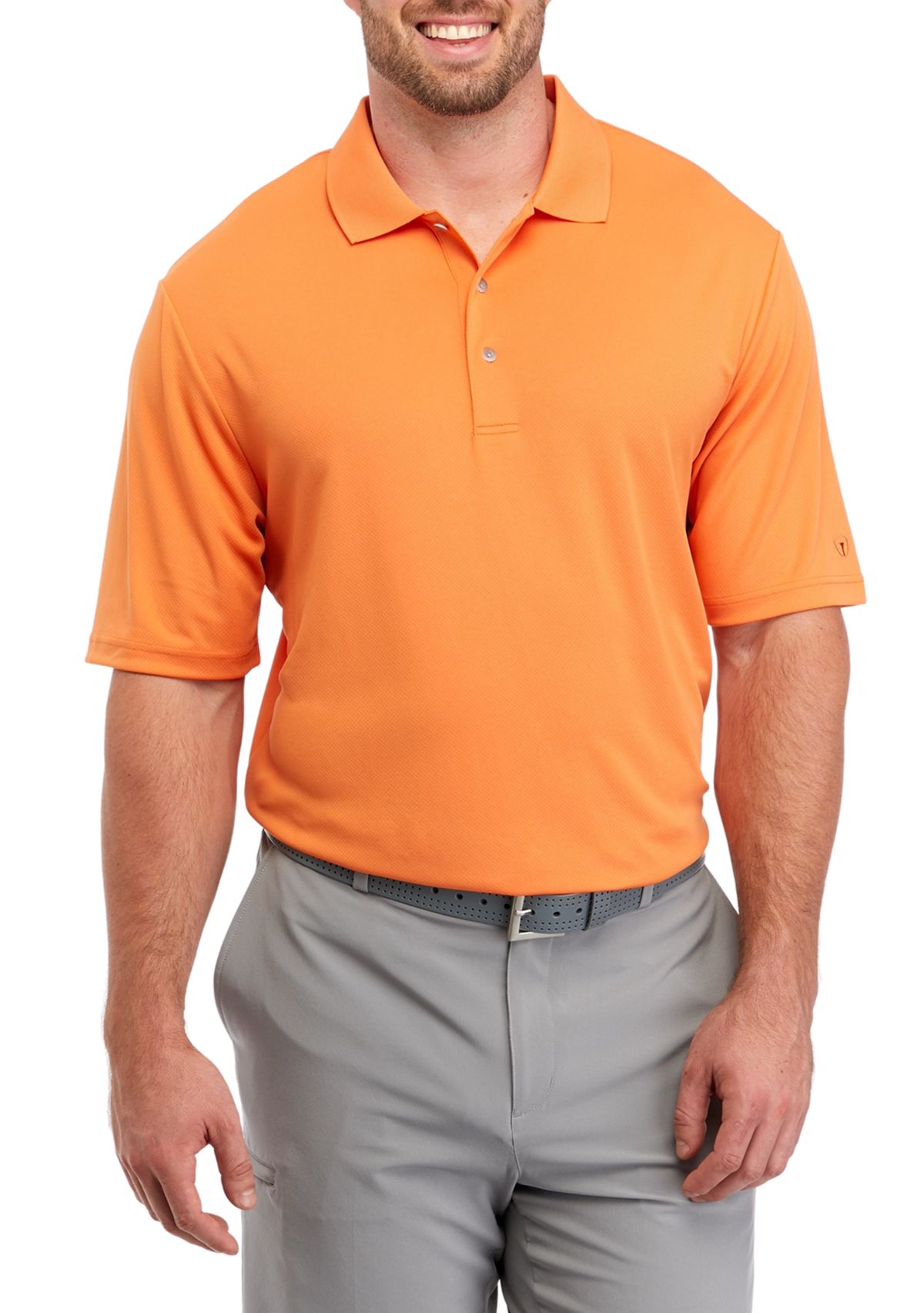 Big & Tall Short Sleeve Diamond Texture Polo Shirt