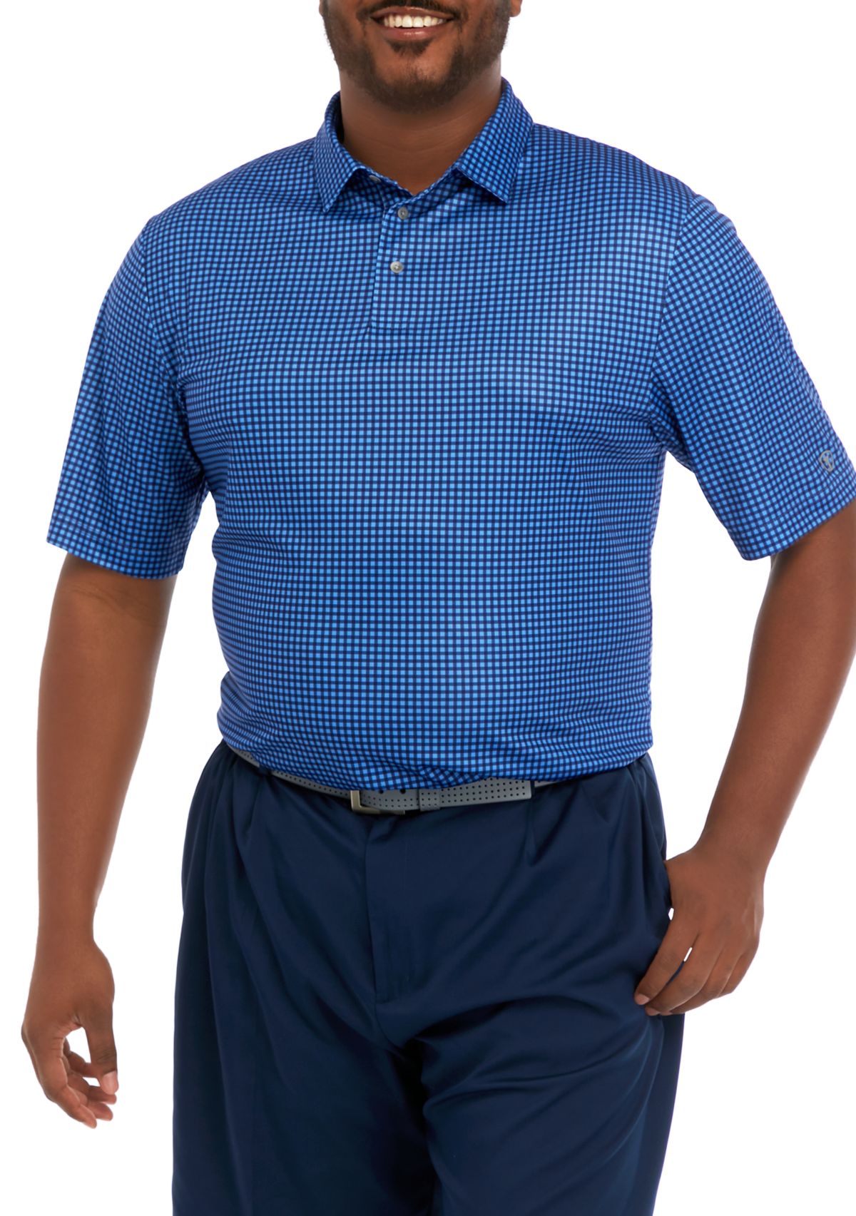 Big & Tall Short Sleeve Menswear Printed Polo Shirt