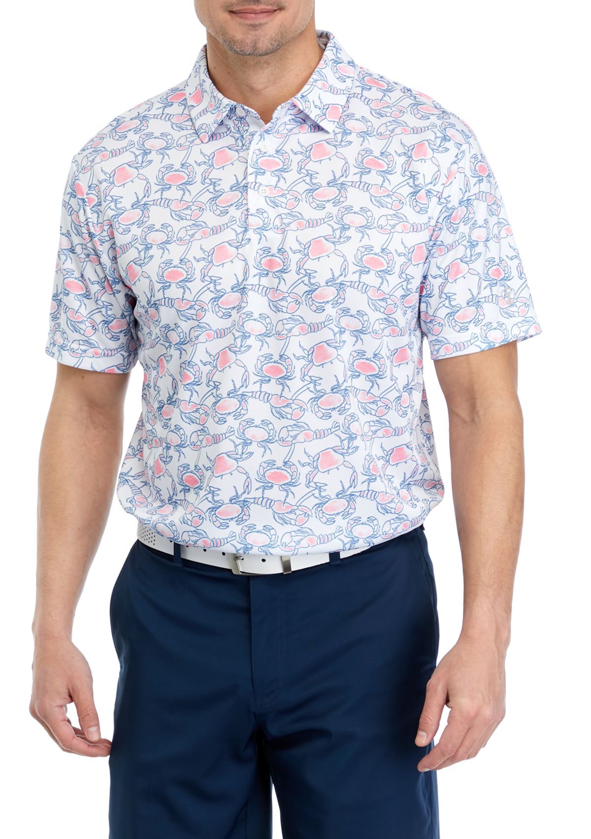 Lobster and Crab Print Polo Shirt 