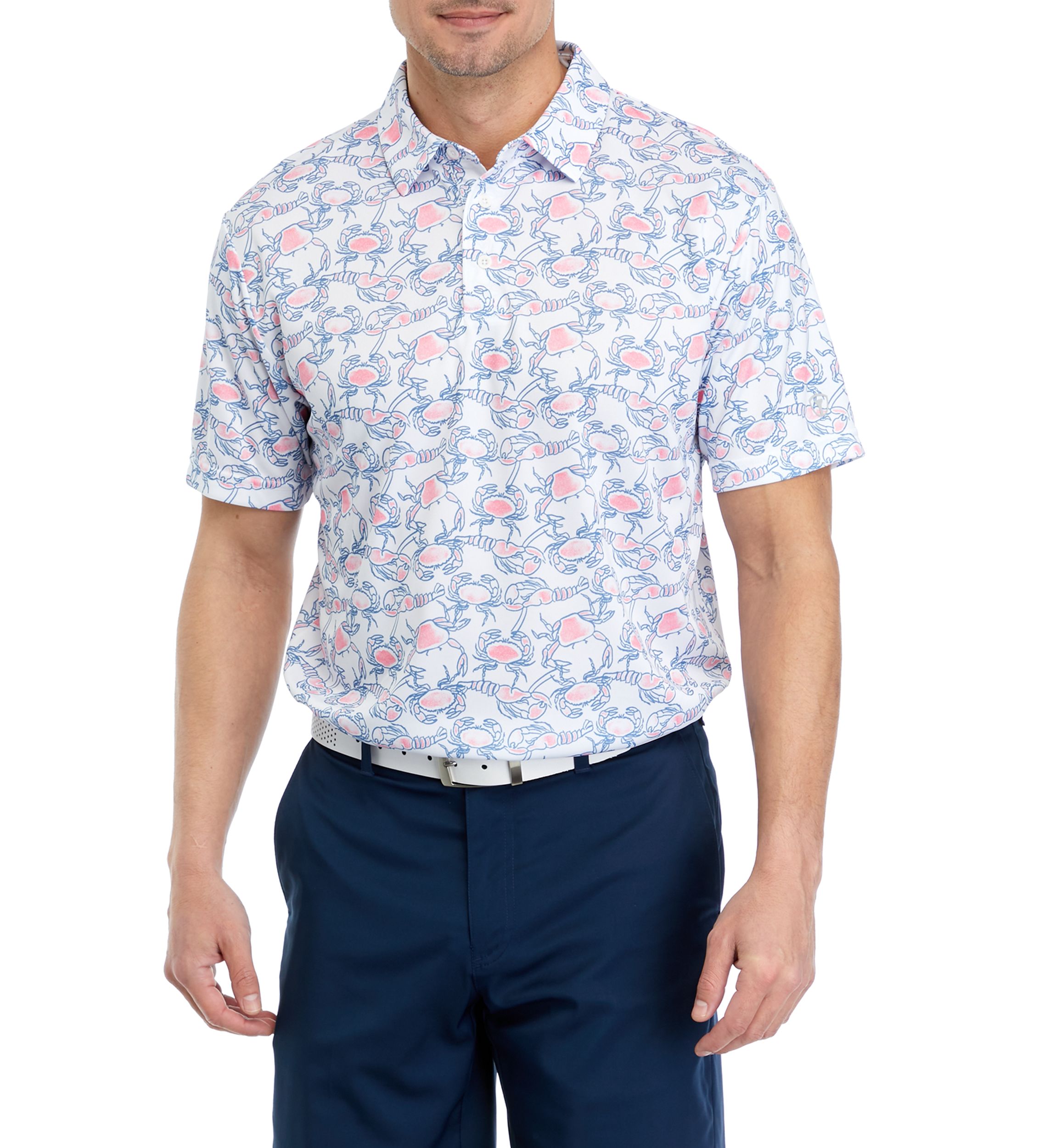 Lobster and Crab Print Polo Shirt 