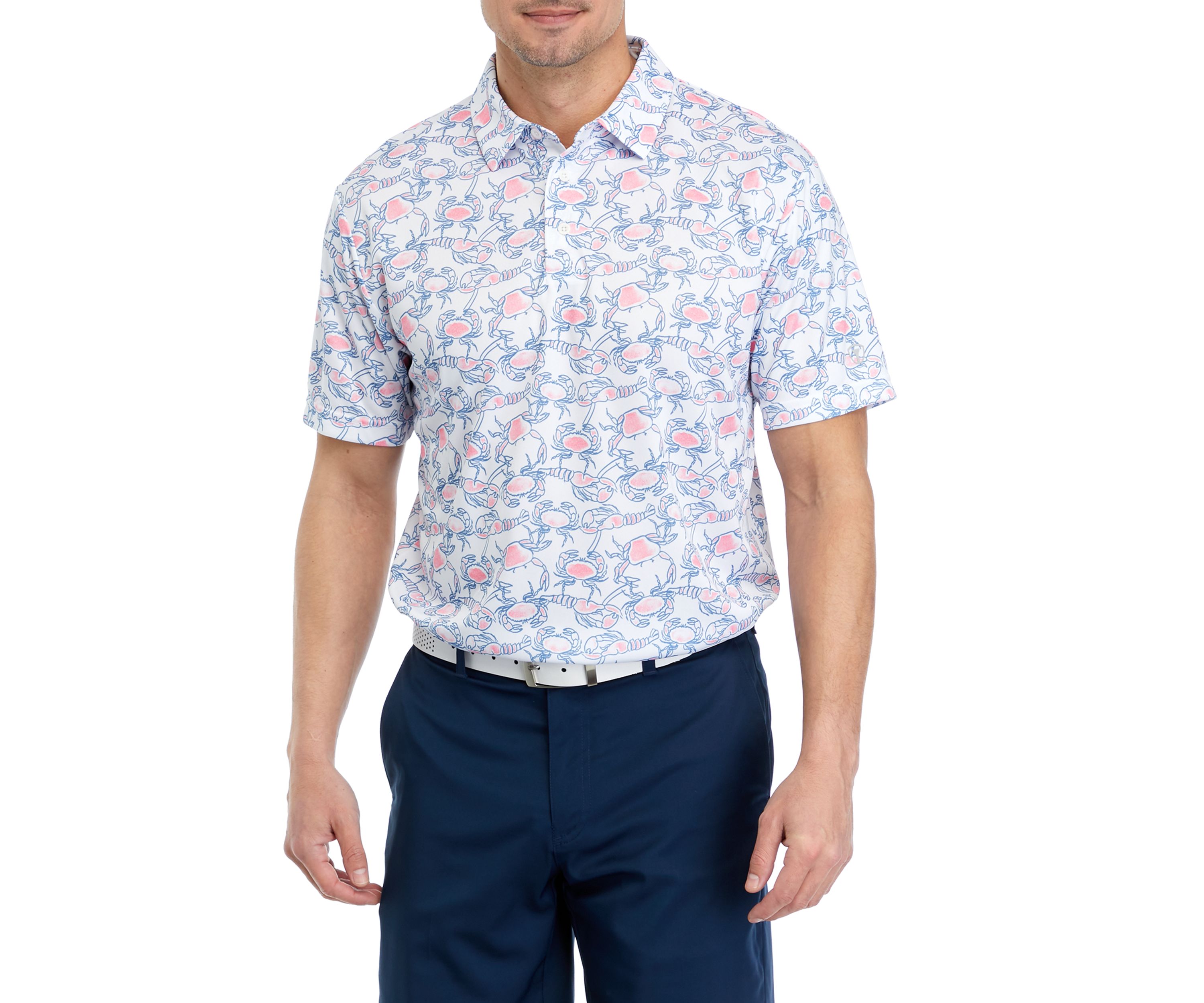 Lobster and Crab Print Polo Shirt 