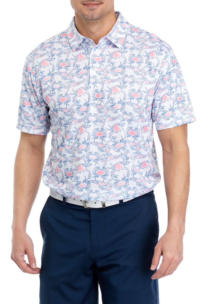 Lobster and Crab Print Polo Shirt 