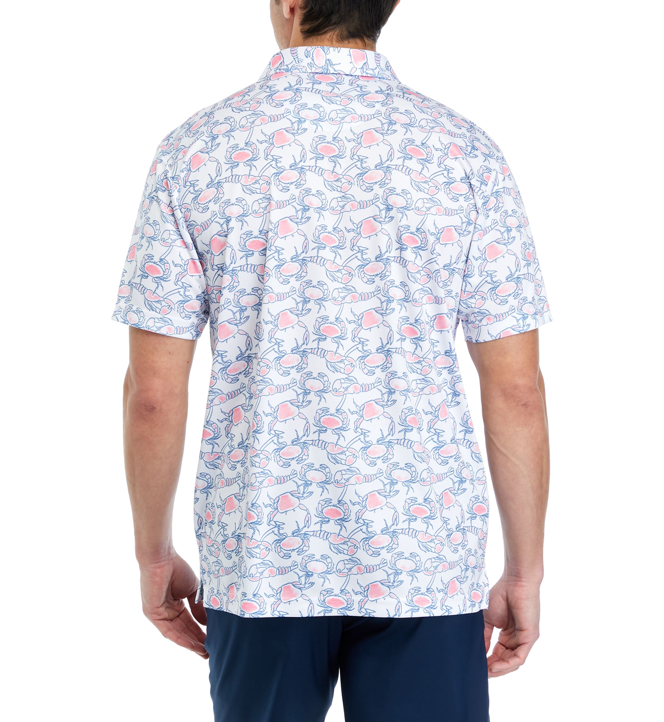 Lobster and Crab Print Polo Shirt 
