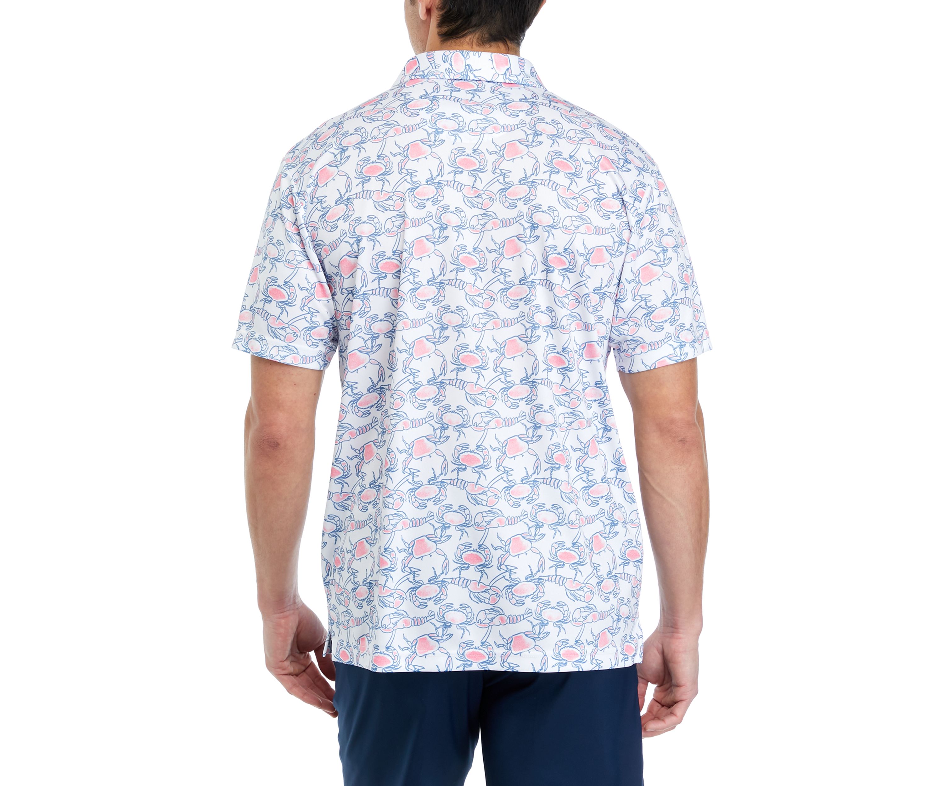 Lobster and Crab Print Polo Shirt 
