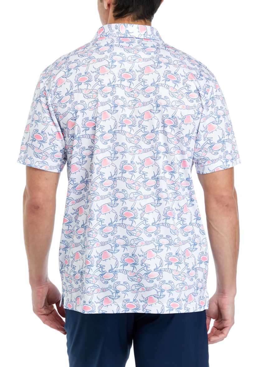 Lobster and Crab Print Polo Shirt 