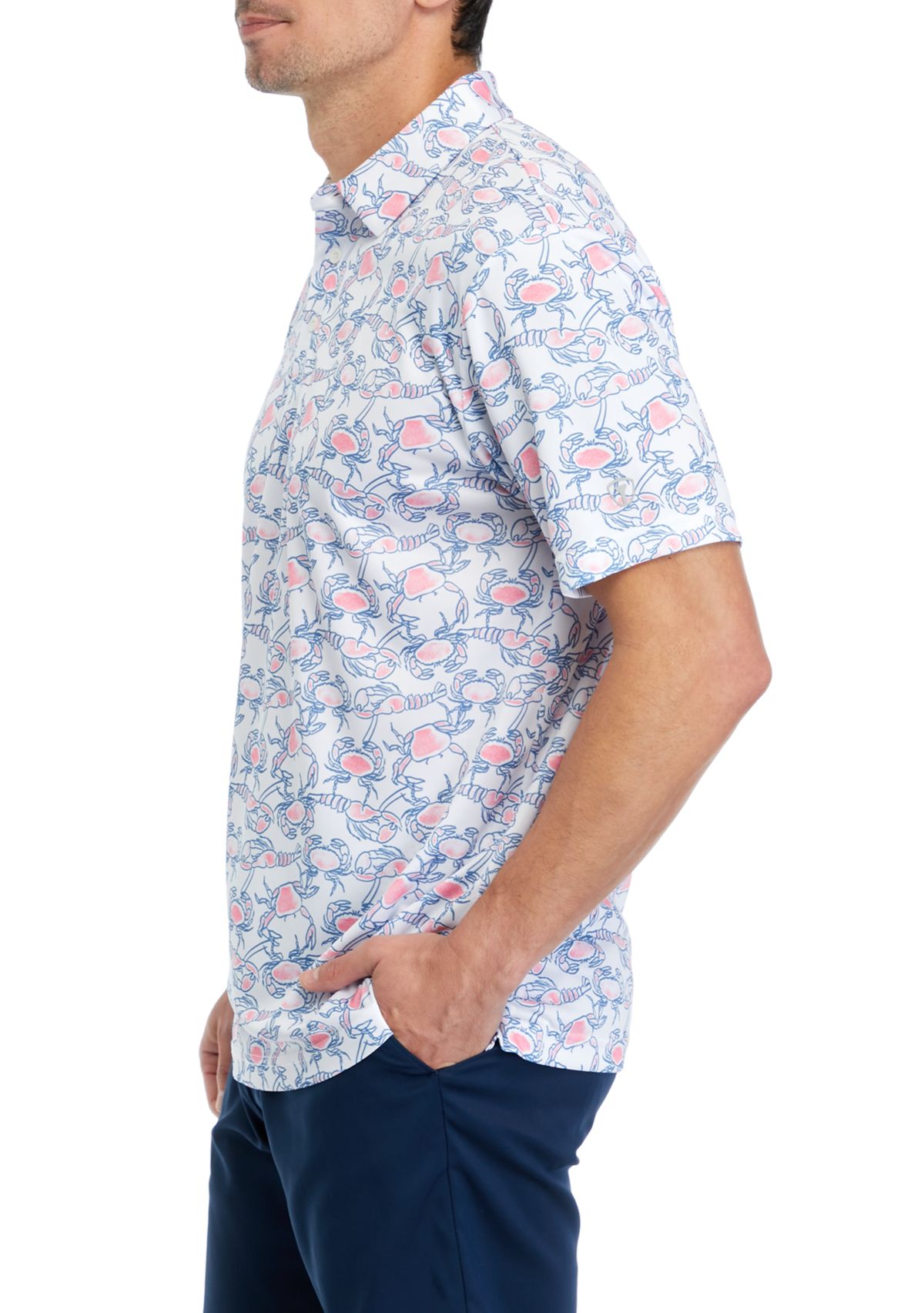 Lobster and Crab Print Polo Shirt 