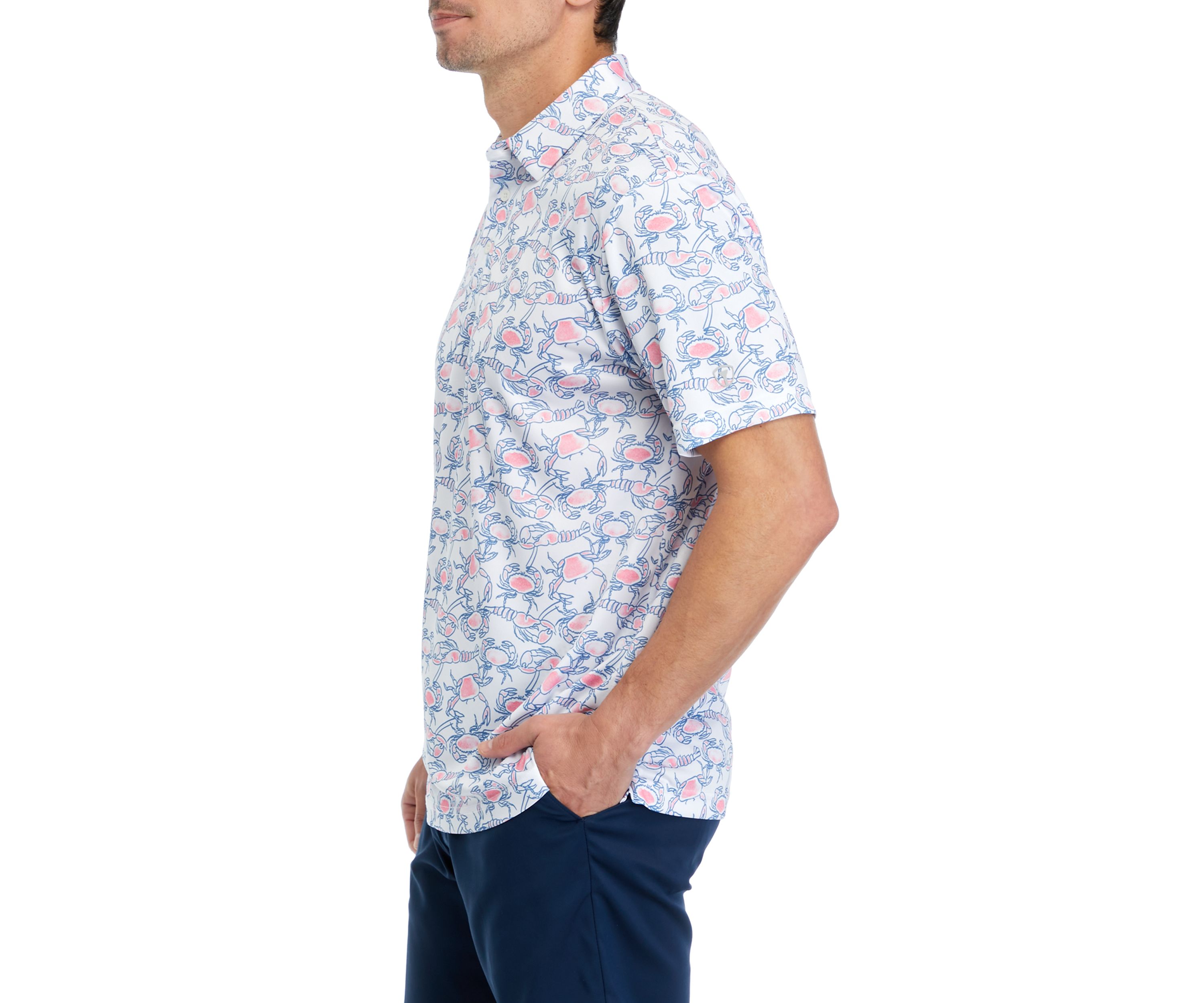 Lobster and Crab Print Polo Shirt 
