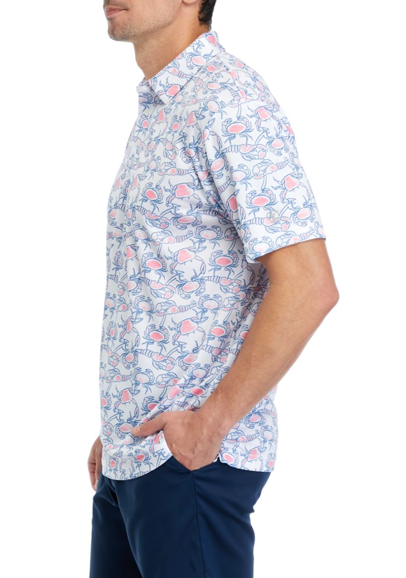 Lobster and Crab Print Polo Shirt 