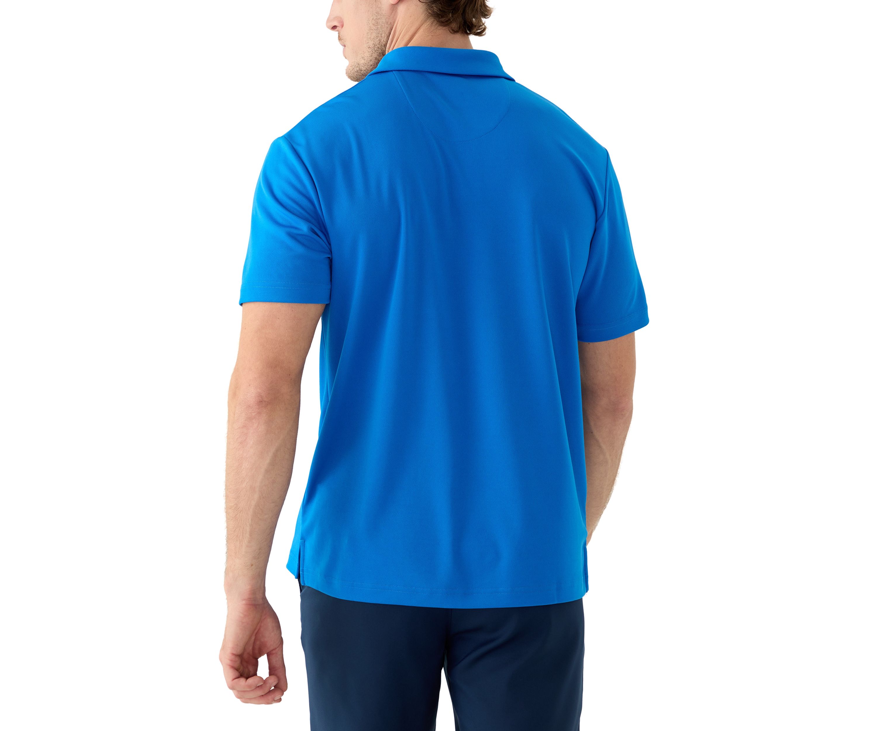 Mens Short Sleeve Performance Micro Mesh Textured Polo Shirt