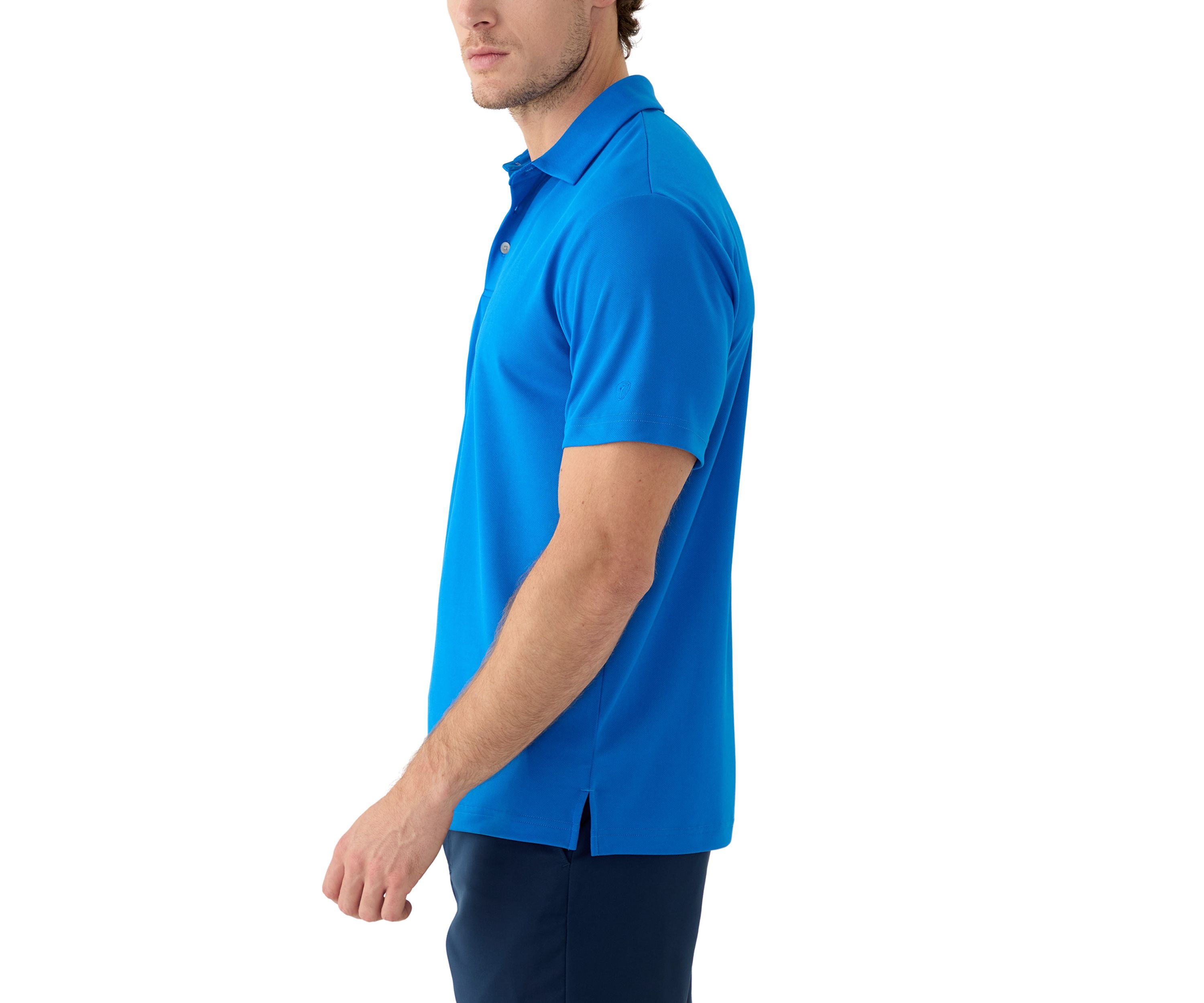 Mens Short Sleeve Performance Micro Mesh Textured Polo Shirt
