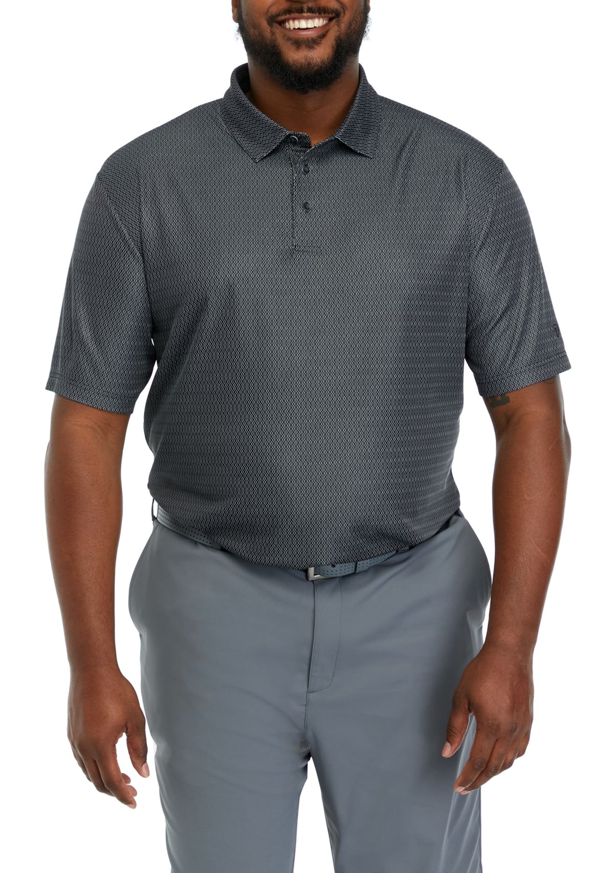 Big & Tall Short Sleeve Jacquard Polo Shirt